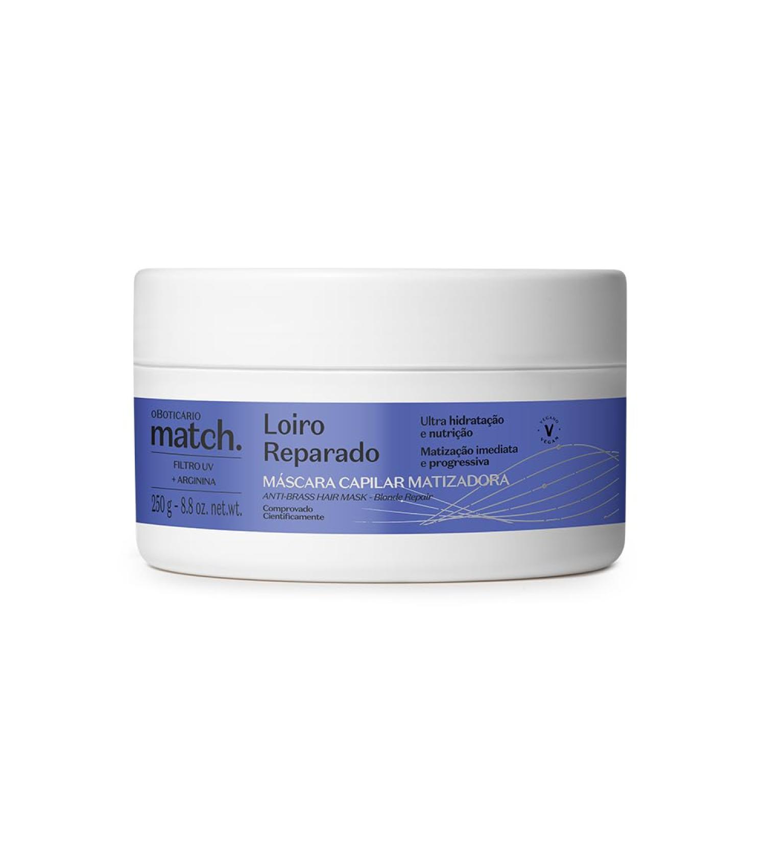  O BOTICARIO O Botic rio Match Blonde Repair Mask for Repairing Damage from Bleaching Vegan 300ml - Buy Online on GoSupps.com