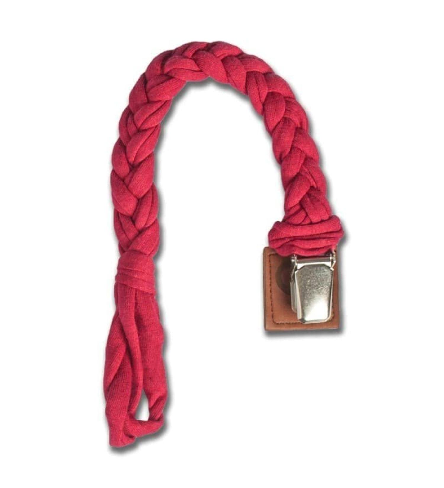 Hi Little One - Pigtail Pacifier Holder Ruby