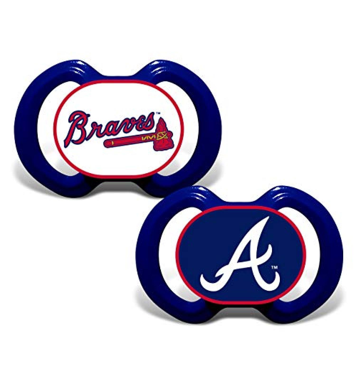 Baby Fanatic Atlanta Braves Pacifier 2-Pack Multi One Size (ATB2000)