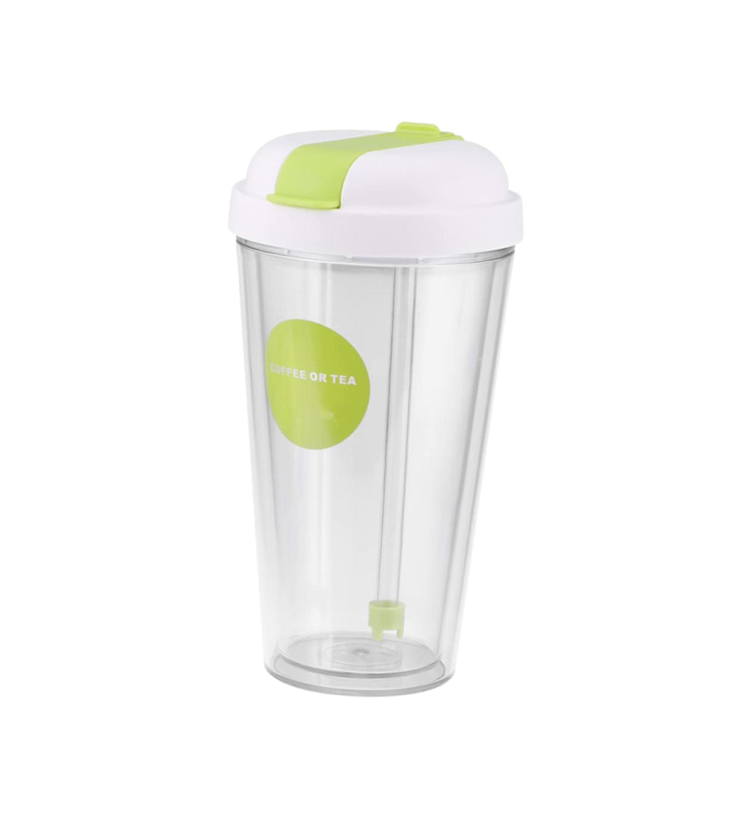 Luxshiny Spill Proof Double Wall Coffee Mugs Green Medium - Ideal for Adults, Kids & Babies | Sip Cup with Straw & Tumbler for On-The-Go Drinking - Buy Online on GoSupps.com