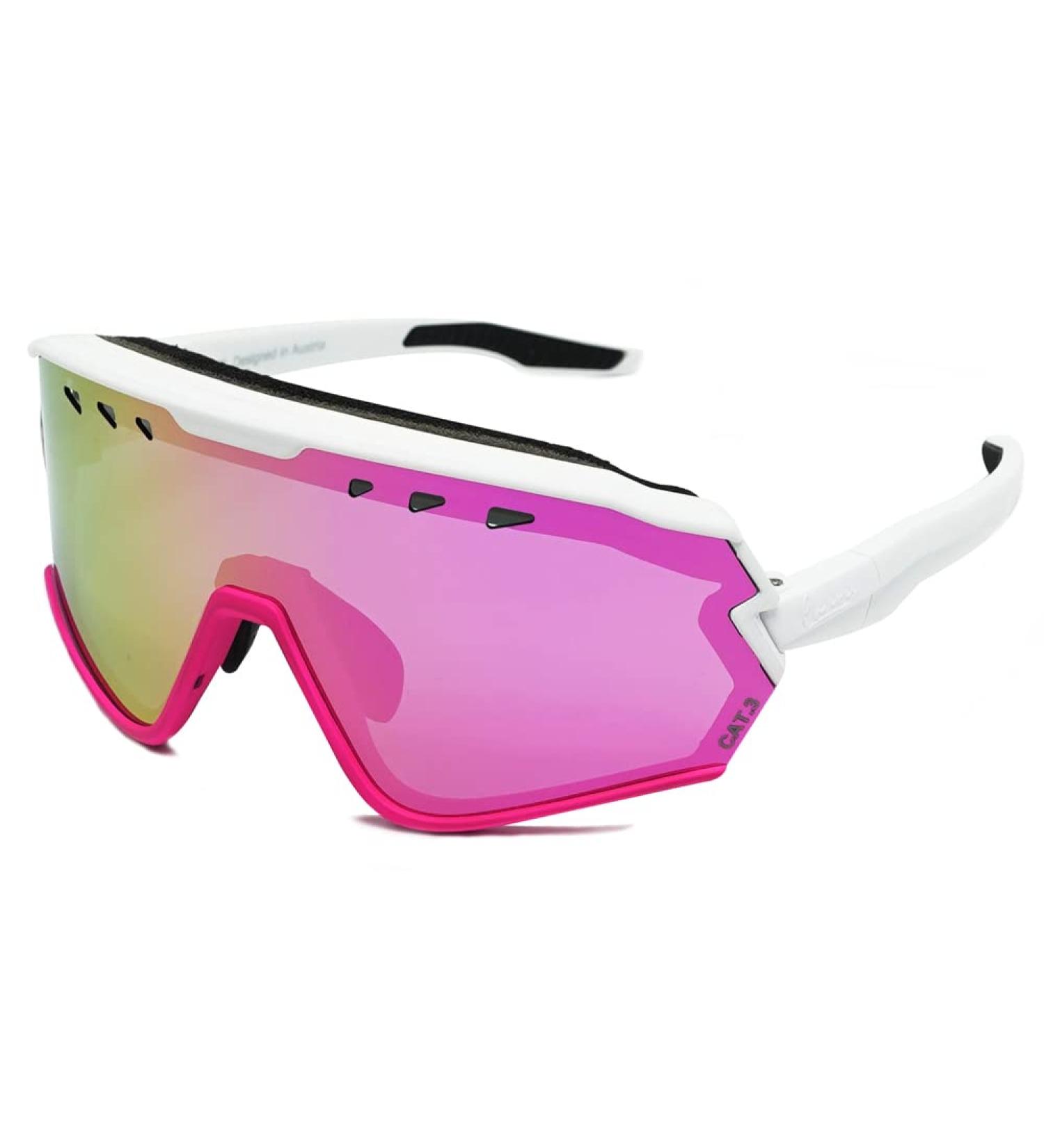 Phieres Sharkbiteph Origin - Eco-Friendly Unisex Sports Glasses | Polarized UV400 Protection Extended Ventilation Stylish MTT WHT Pink/Cherry - Buy Online on GoSupps.com