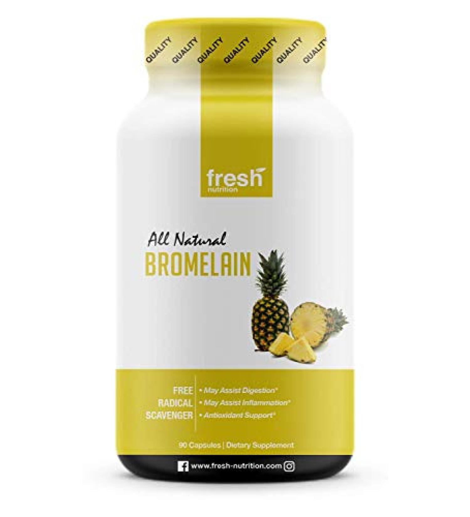 High Strength Bromelain Supplement - Vegan Friendly, Non GMO, Gluten & Soy Free - Buy Online on GoSupps.com