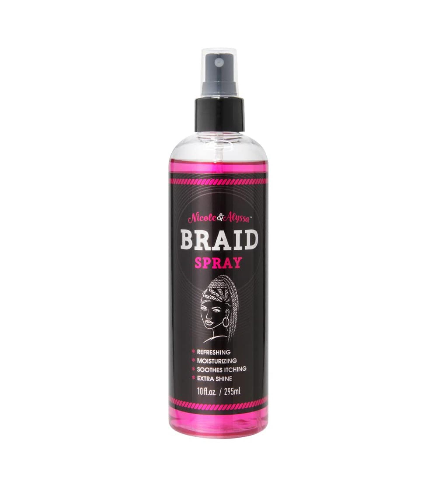 Nicole & Alyssa - Braid Spray 10oz - Braid Sheen Refreshing Moisturizing Soothes Itching Extra Shine 10 Fl Oz (Pack of 1) - Buy Online on GoSupps.com