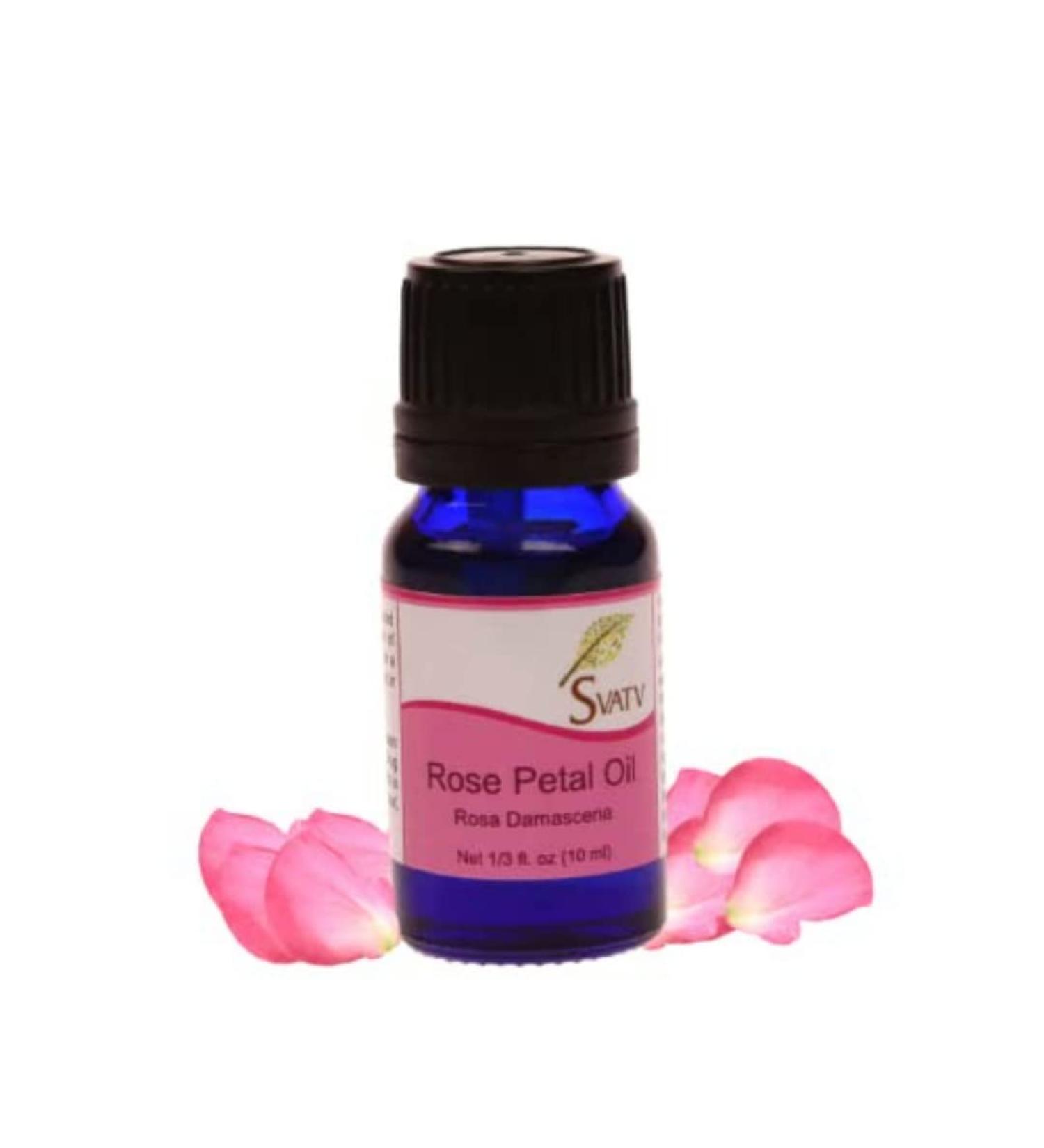 SVATV Essential Rose Flower Oil - Aromatherapy Yoga & Massage Oil for Mood Boosting & Room Fragrance - 10ml Therapeutic Quality - Buy Online on GoSupps.com