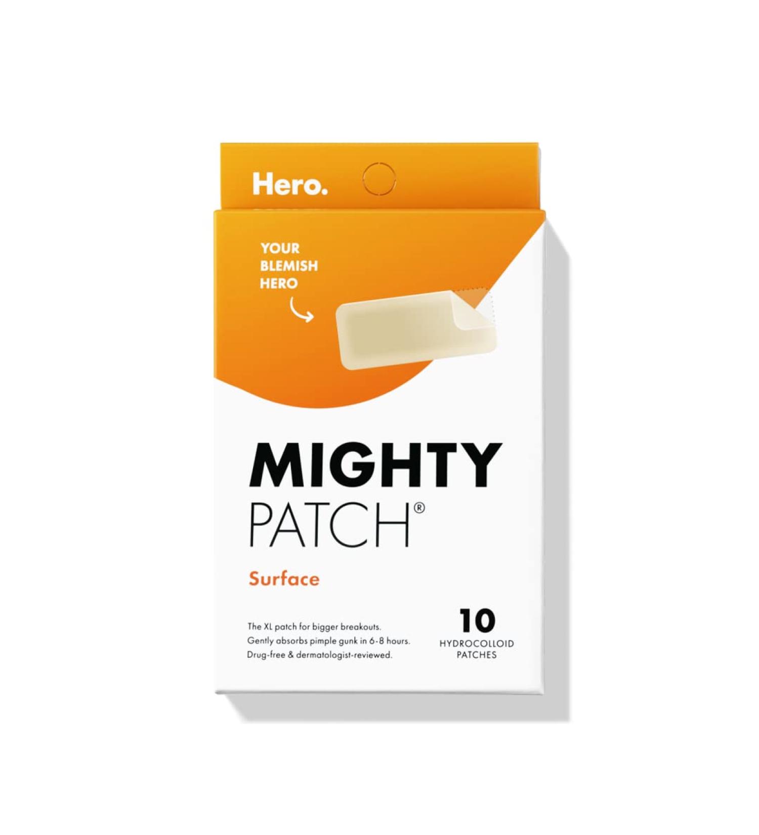 Hero Cosmetics Mighty Patch Surface - Hydrocolloid Body Spot Patch (10 Count) | Vegan-friendly & Cruelty-free - Buy Online on GoSupps.com