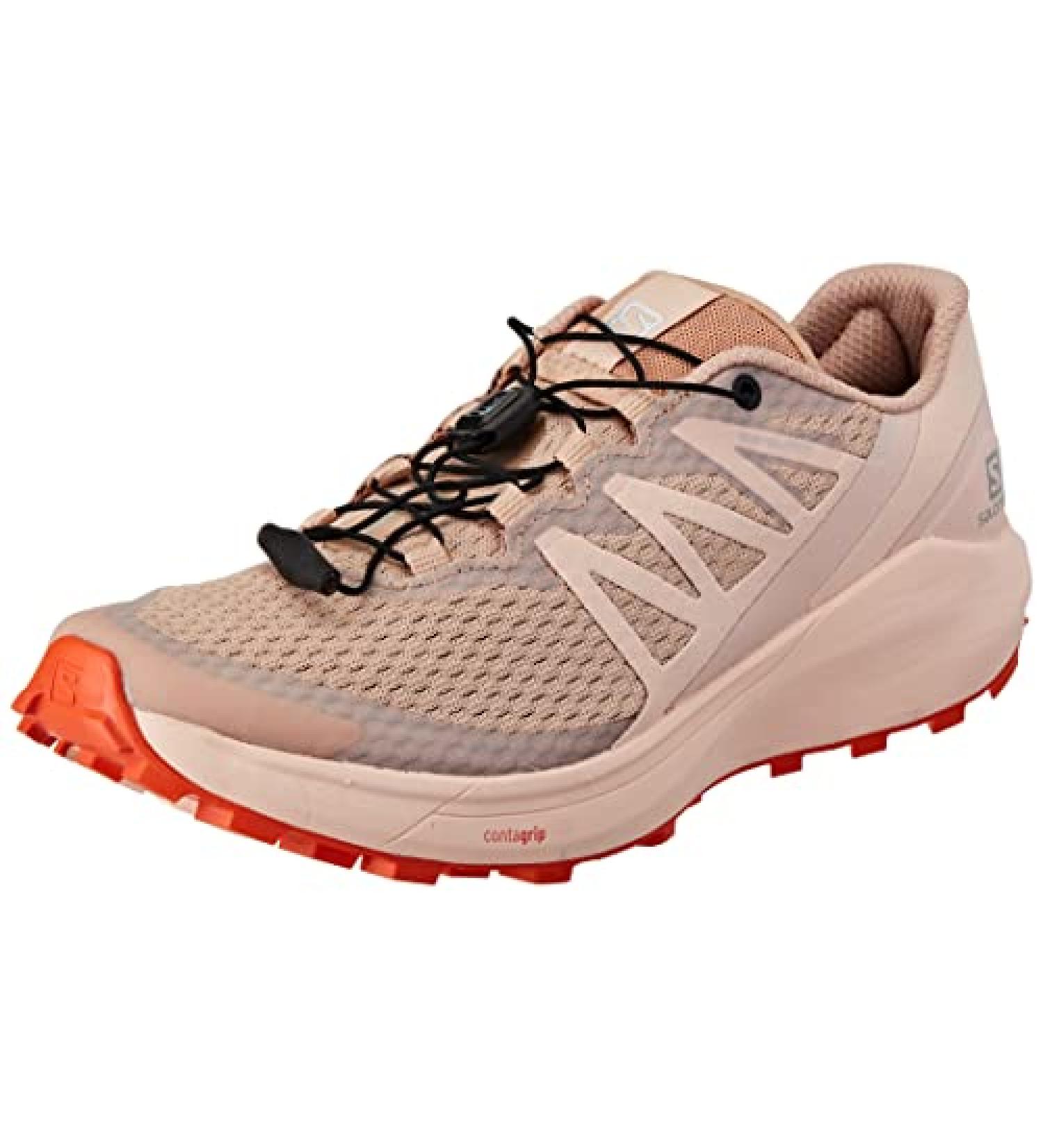 Salomon Women's Sense Ride 4 Trail Running Shoes - Sirocco/Peachy Keen/Red Orange - Size 9 - Buy Online on GoSupps.com
