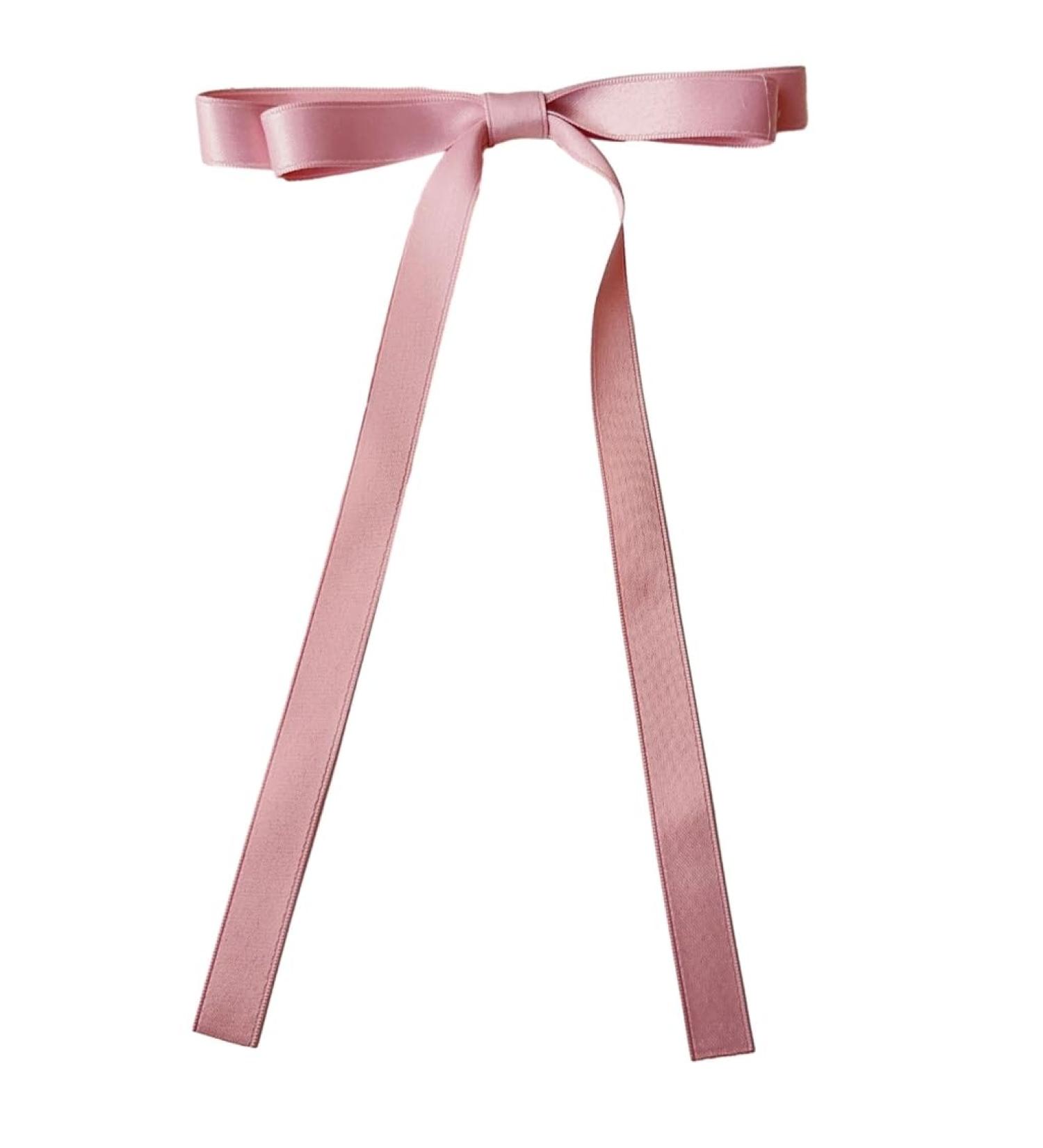 xbiez Ribbon Hair Bow Clips with Long Tail Tassels Ribbon Hair Clip Ribbon Bowknot Hair Clip Hair Accessories for Women Girl Pink bow ribbon - Buy Online on GoSupps.com