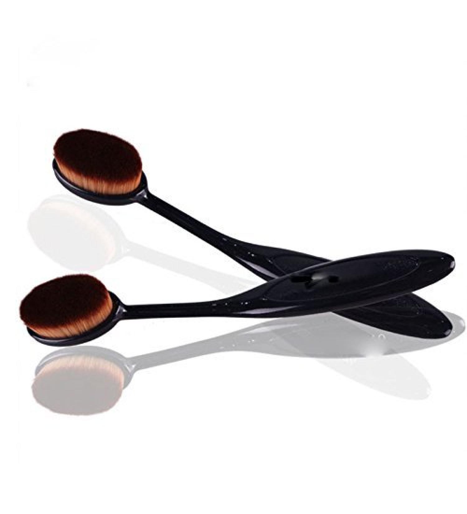 2 X Boolavard Oval Makeup Brushes - Pro Blush Face Powder & Foundation Toothbrush - International Shipping Available - Buy Online on GoSupps.com