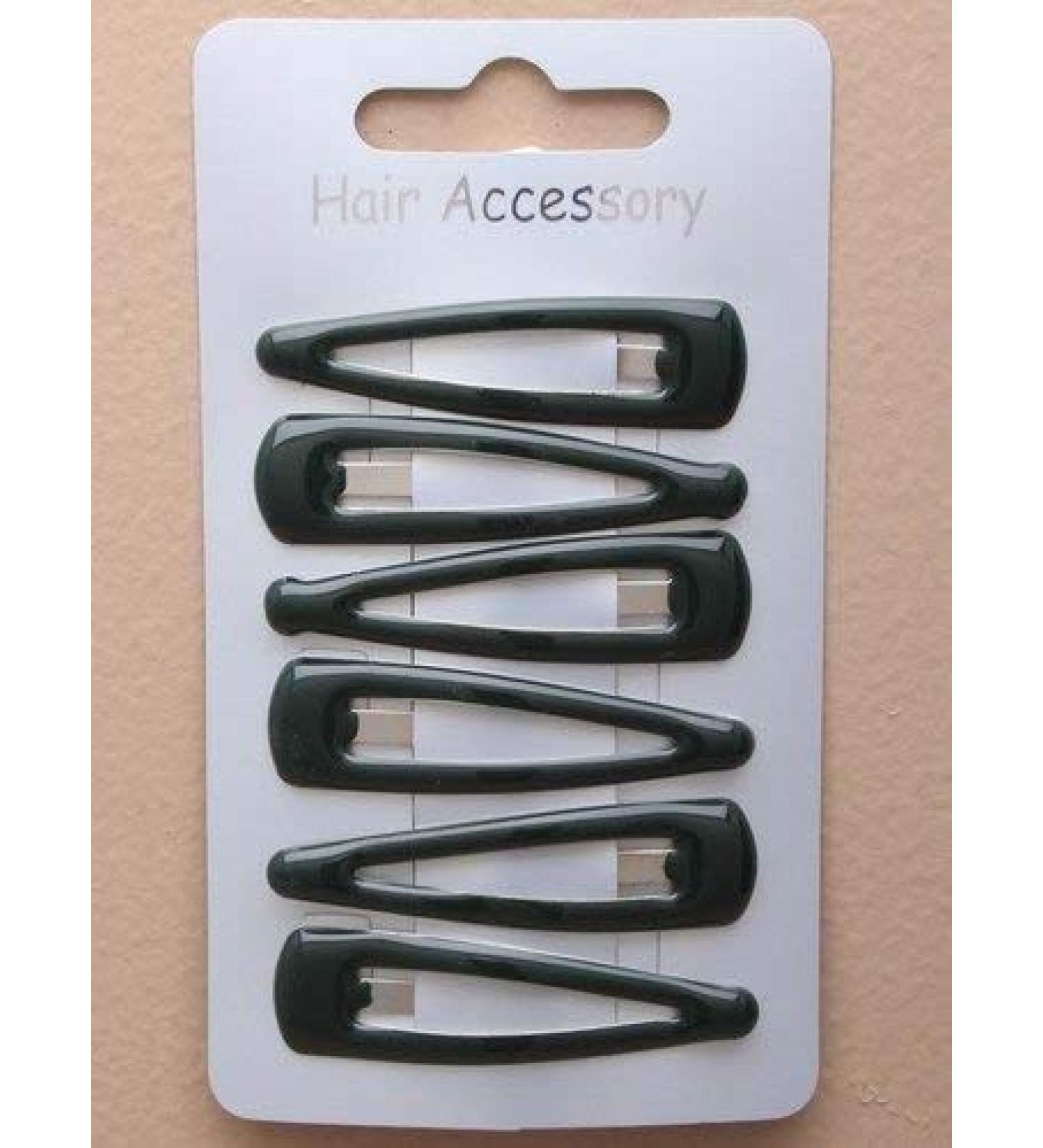 6 Hair School Colours Sleepies Clips Grips Snap Slides Bendies 5cm Children Gym (Green)
