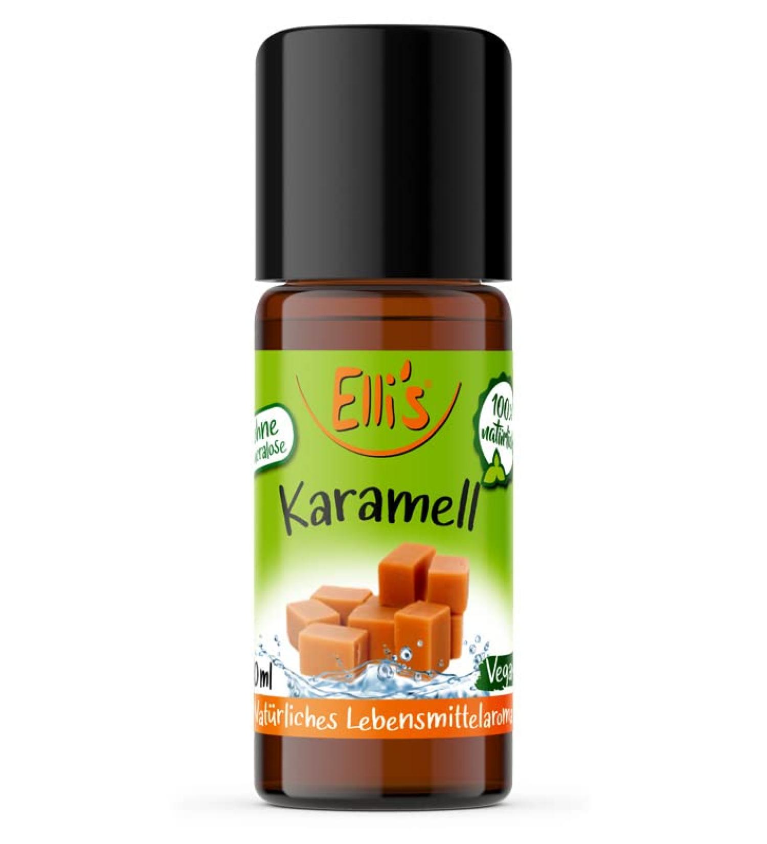 Elli's Aromas Caramel Natural Food Aroma - 100% Vegan & Natural Concentrate for Dishes & Drinks | 10ml - Buy Online on GoSupps.com