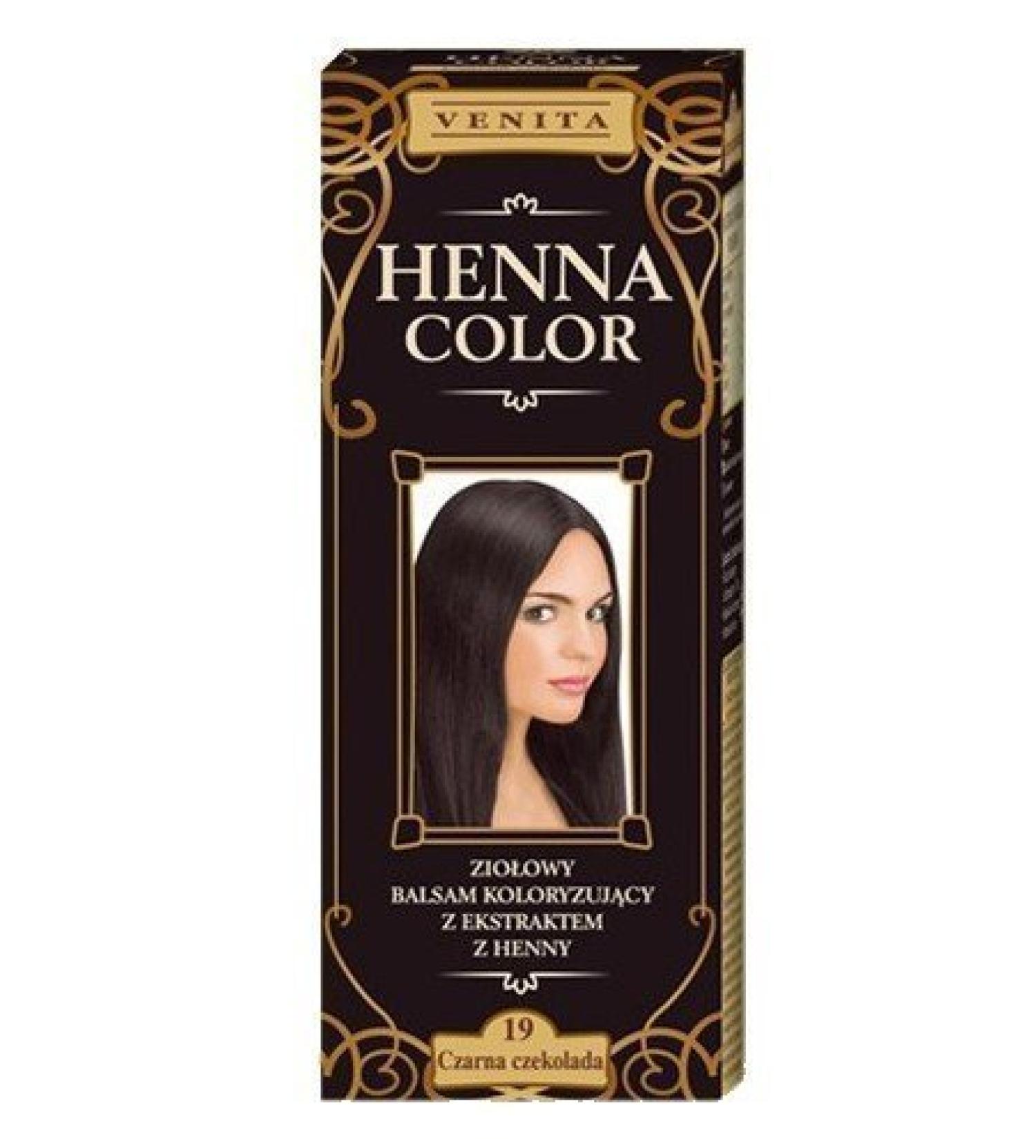 Henna Color 19 Dark Chocolate Hair Conditioner Hair Color Color Effect Natural Hair Dye Henne Eco Black 75 ml (1 Pack)