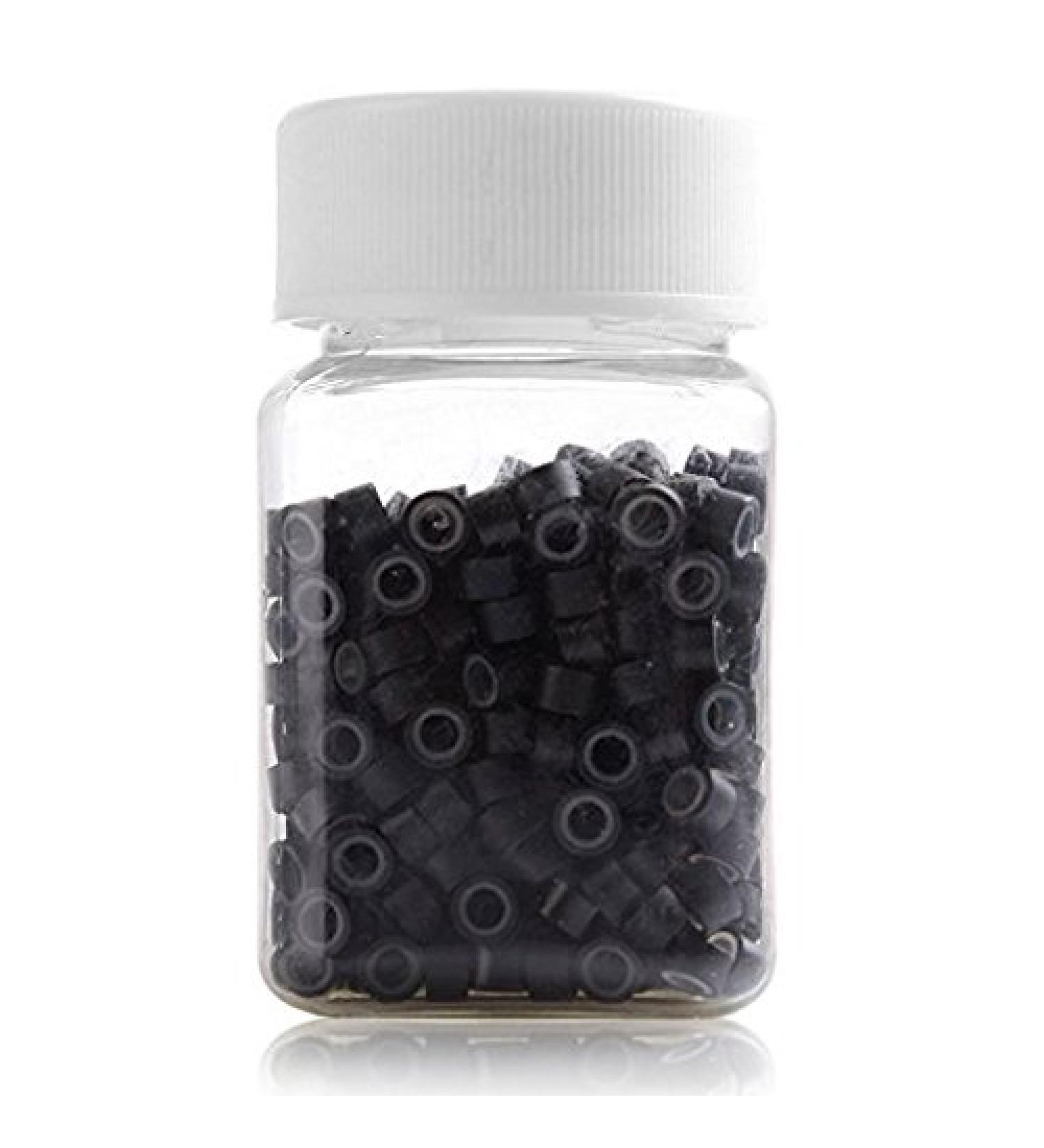 1000 Silicone Micro Link Rings 5mm Lined Beads for Hair Extensions Tool (#BLACK) - Buy Online on GoSupps.com