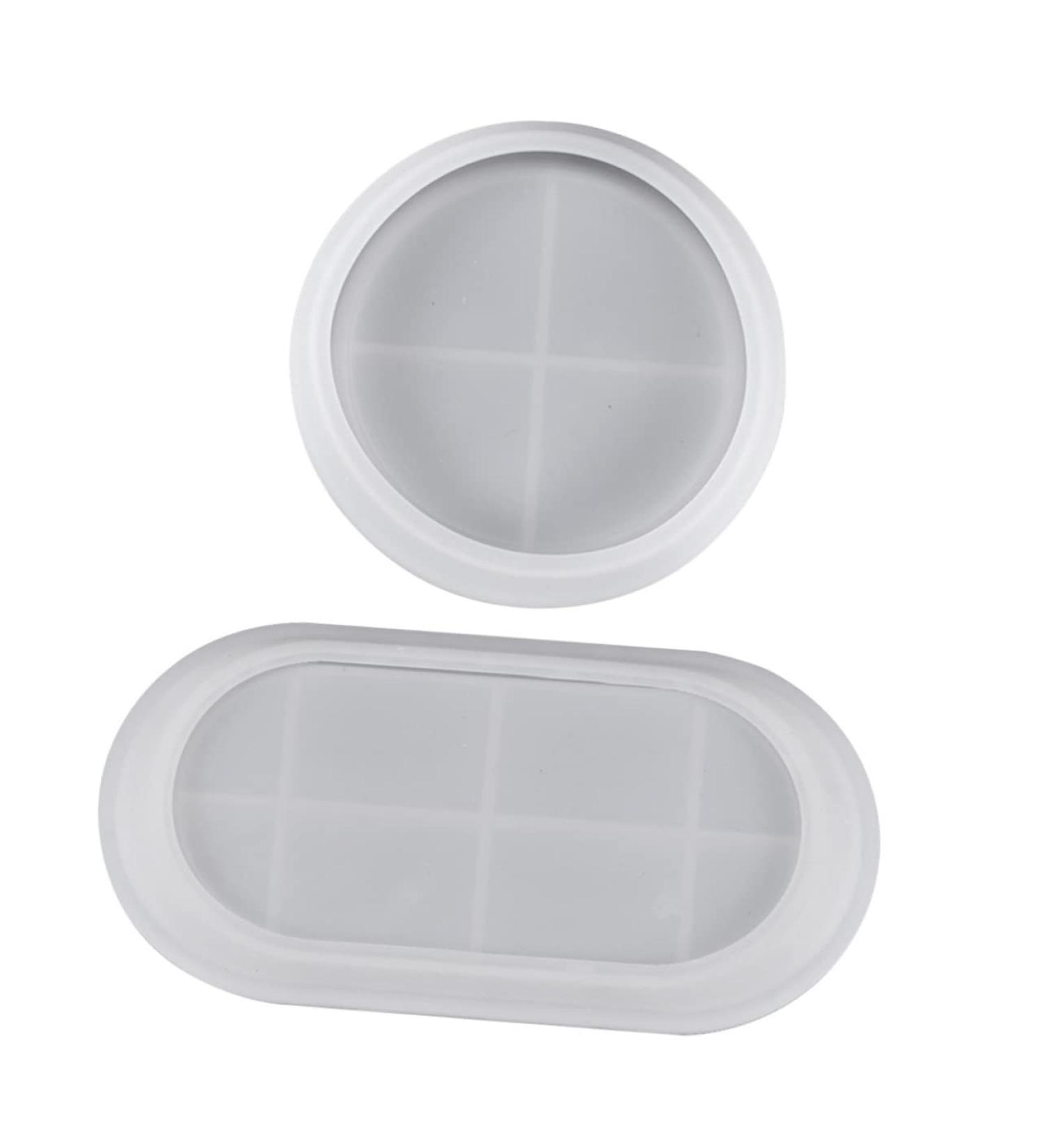 NUOBESTY 2pcs Storage Tray Mold Silicone Molds Resin Trinket Plate Mold Crystal Drip Mold Flat Accessories White 10X19.5CM - Buy Online on GoSupps.com