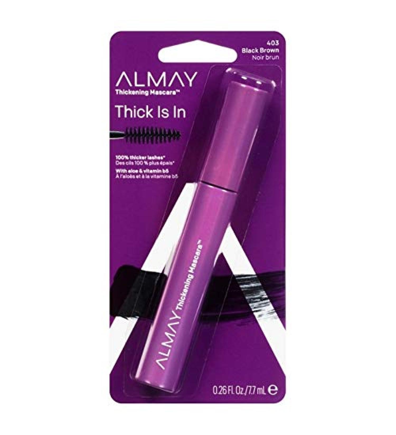 Almay One Coat Thickening Mascara Black Brown 403 0.26 FL oz (Pack of 2)