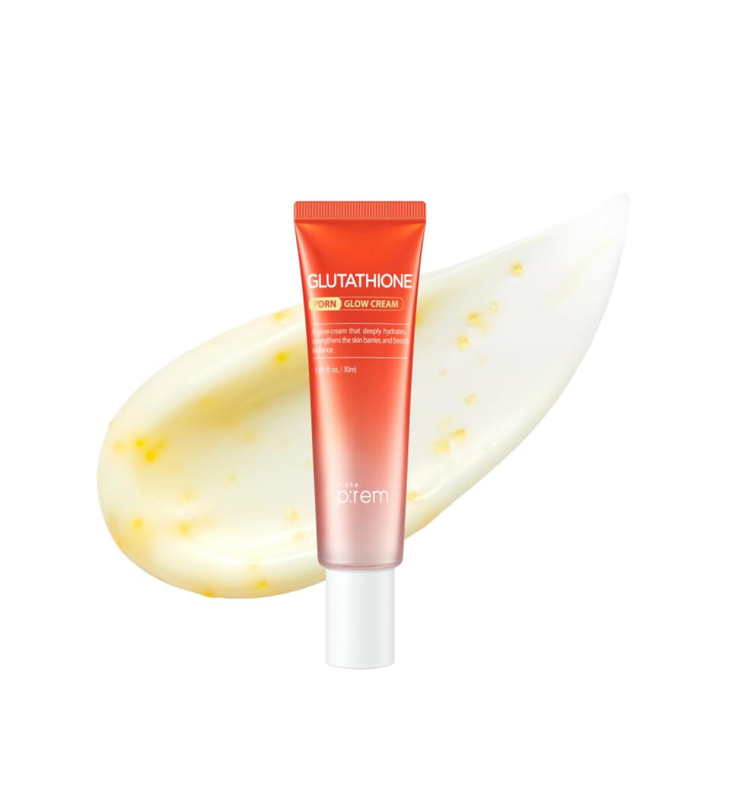 MAKE P:REM Glutathione PDRN Glow Cream Antioxidant Moisturizer with PDRN Capsules for Radiant and Nourished Skin All Skin Types Korean Skin Care 1.01 fl oz 30ml