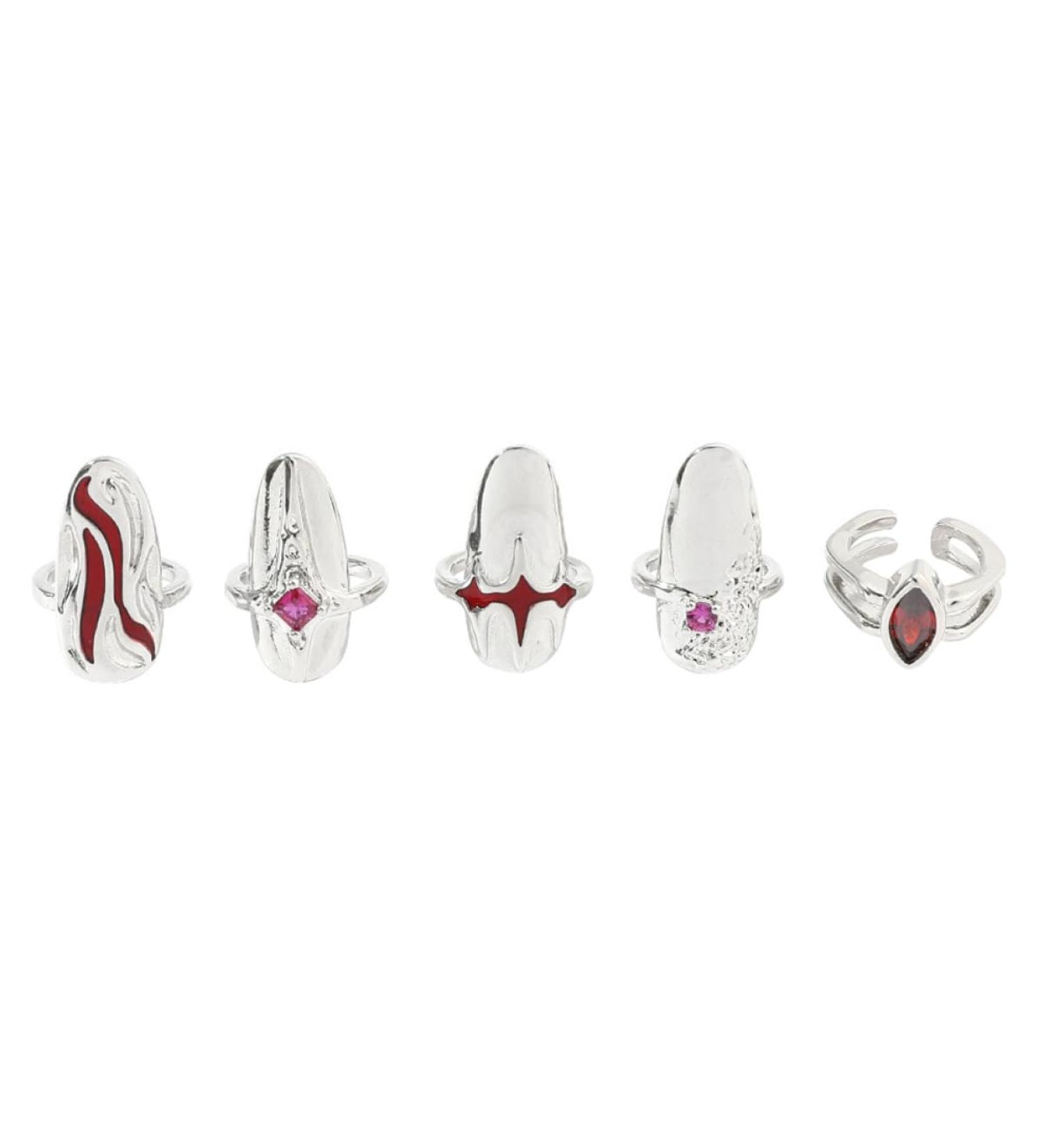 minkissy 3 Sets nail ring Finger Jewelry Women Ring Gift rings for women Finger Tip ring for women nail jewels women s rings red suits womans rings ladies gifts Zinc alloy white girl Miss 2X0.9X0.9CM White - Buy Online on GoSupps.com