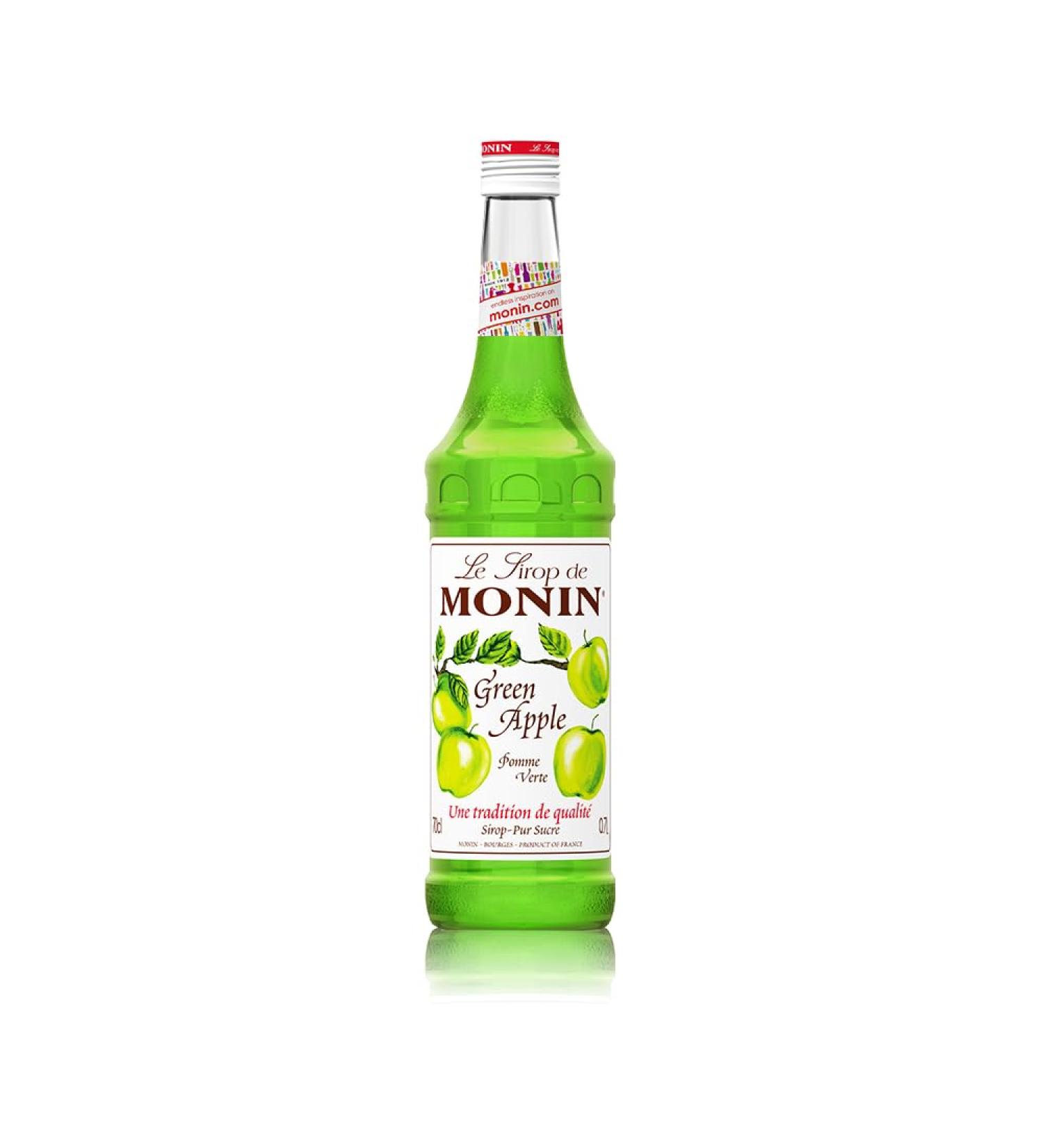 MONIN Premium Green Apple Syrup 700ml for Cocktails and Mocktails. Vegan-Friendly Allergen-Free 100% Natural Flavours - Buy Online on GoSupps.com