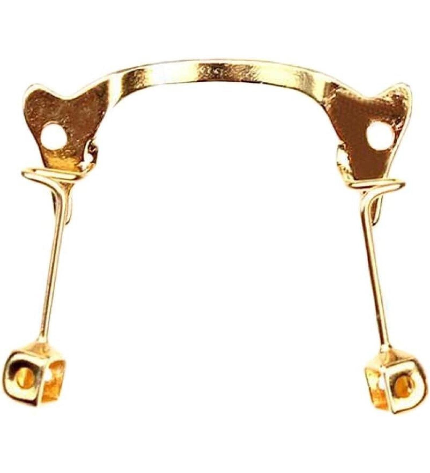 Efarma glasses bridge holder glasses nose vintage oxen horn-shaped glasses bridge metal glasses frame nasal cushion arm replacement glasses repair set gold (color: gold)