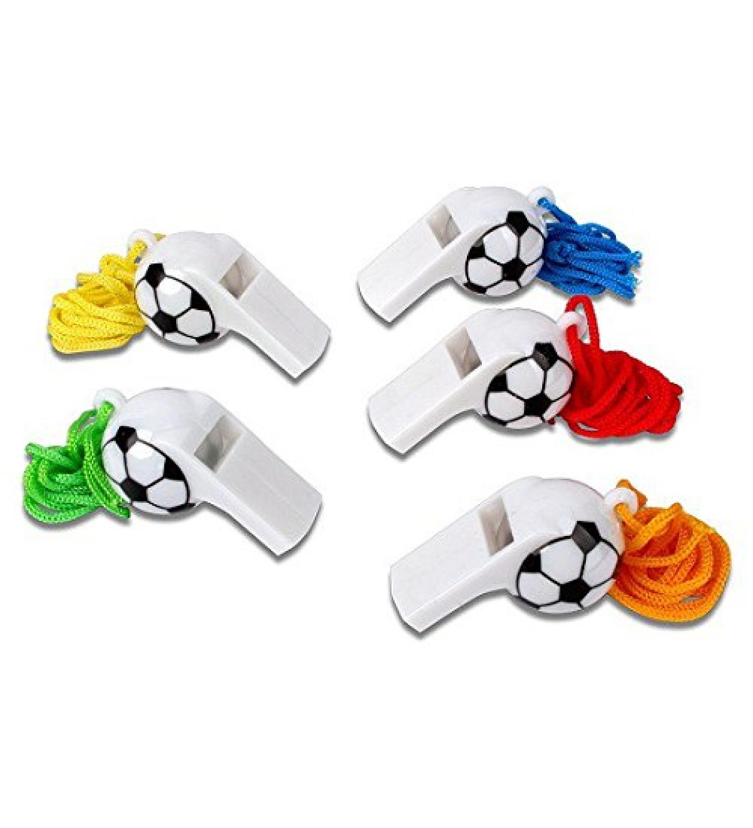 Schramm Pack of 12 Plastic Football Design Whistles Whistles Football Whistles Referee Whistles