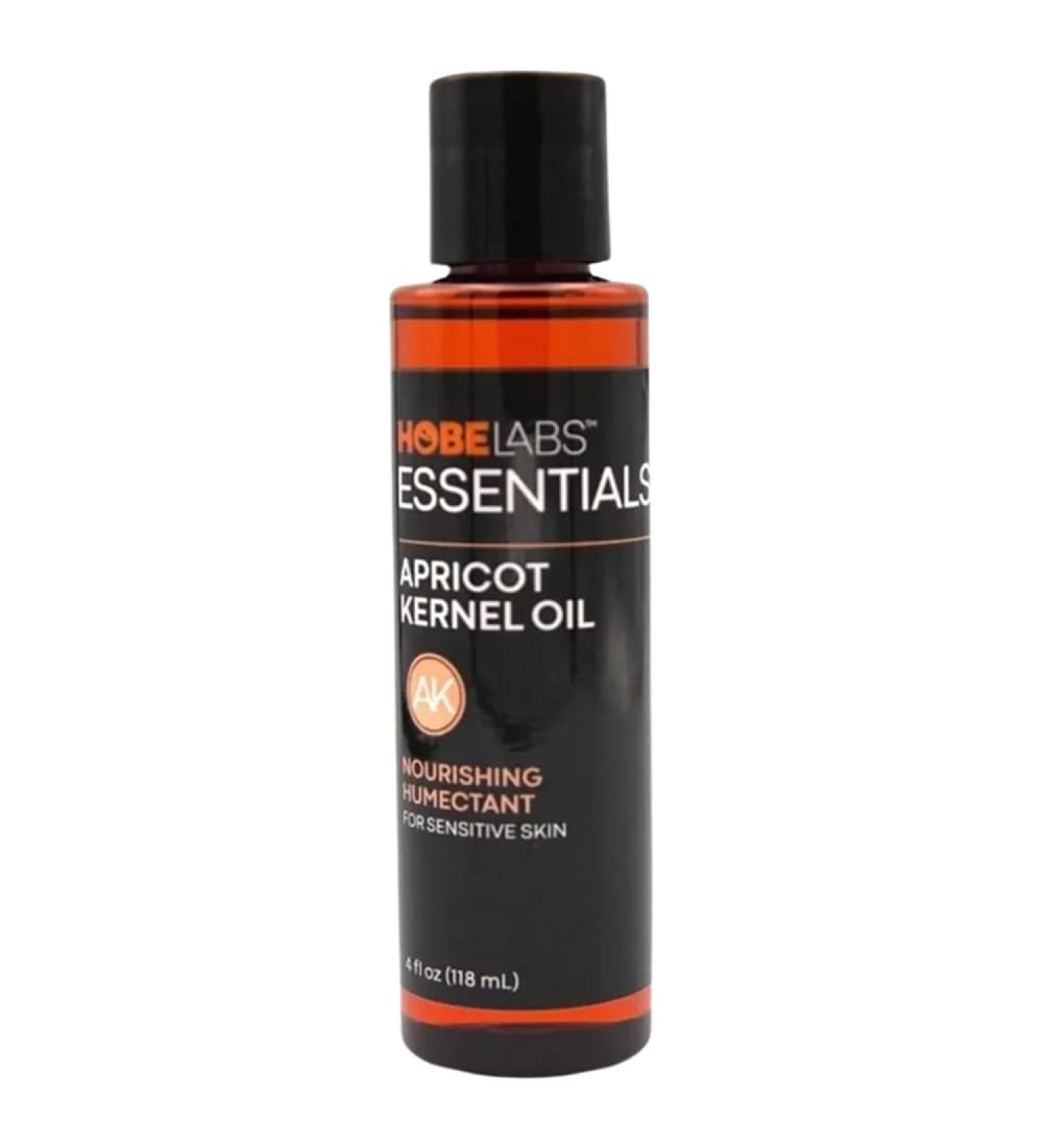 Hobe Labs Apricot Kernel Oil 4 oz - Nourishes Dry Skin Calms and Repairs Improves Tone and Radiance Nourishing Humectant Easily Absorbed Apricot Oil