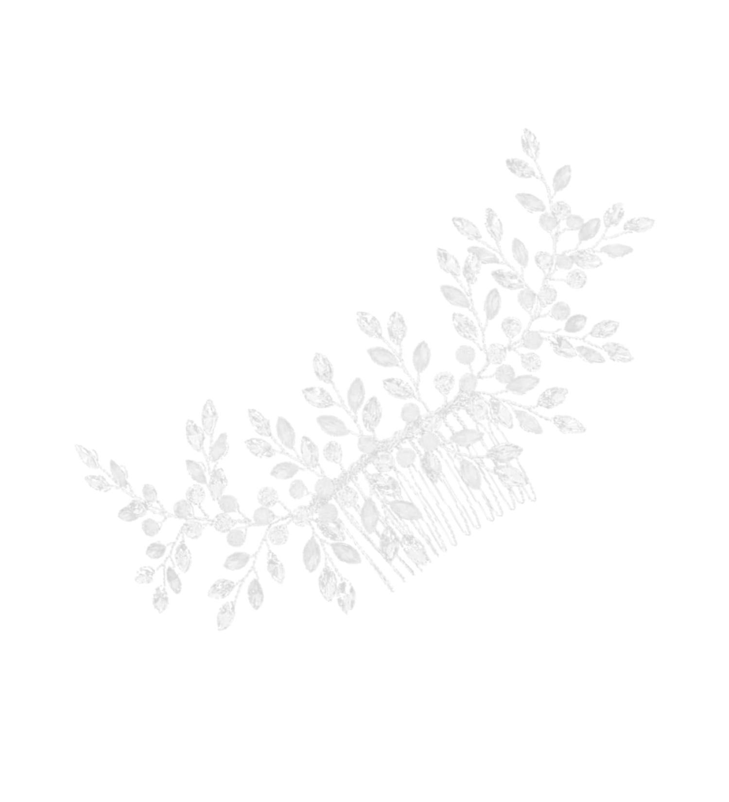 Ipetboom Leaf Crystal Comb Wedding Side Comb Bridal Headdress Crystal Clip Comb Vine Side Comb Leaf Crystal Hair Jewelry Wedding Side Headpiece Leaf Hair Comb Hair Accessories Bride Hanfu - Buy Online on GoSupps.com