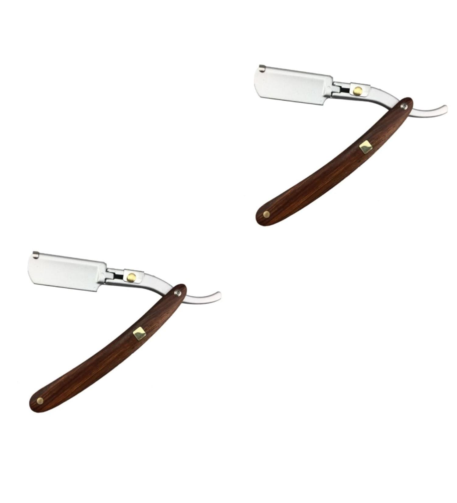 Frcolor Men's Barber Razor Set - 2PC Metal Handcrafted Razor & Eyebrow Trimmer - Premium Cutlery for Perfect Grooming - Buy Online on GoSupps.com