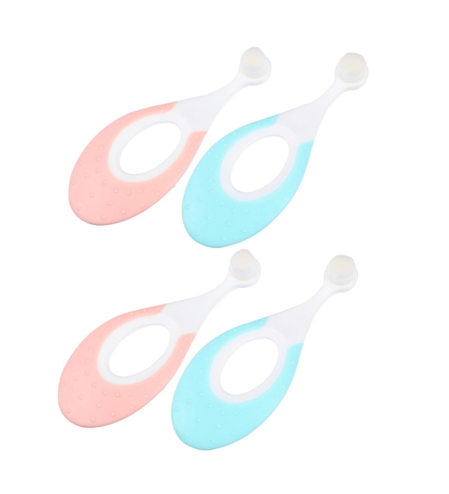 Ipetboom 4-Piece Children's 360 Toddler Toothbrush Set | Infant Oral Care Tool with Rubber Protection | Safe for 1-2 Years Old | Colorful Baby Toothbrushes - Buy Online on GoSupps.com