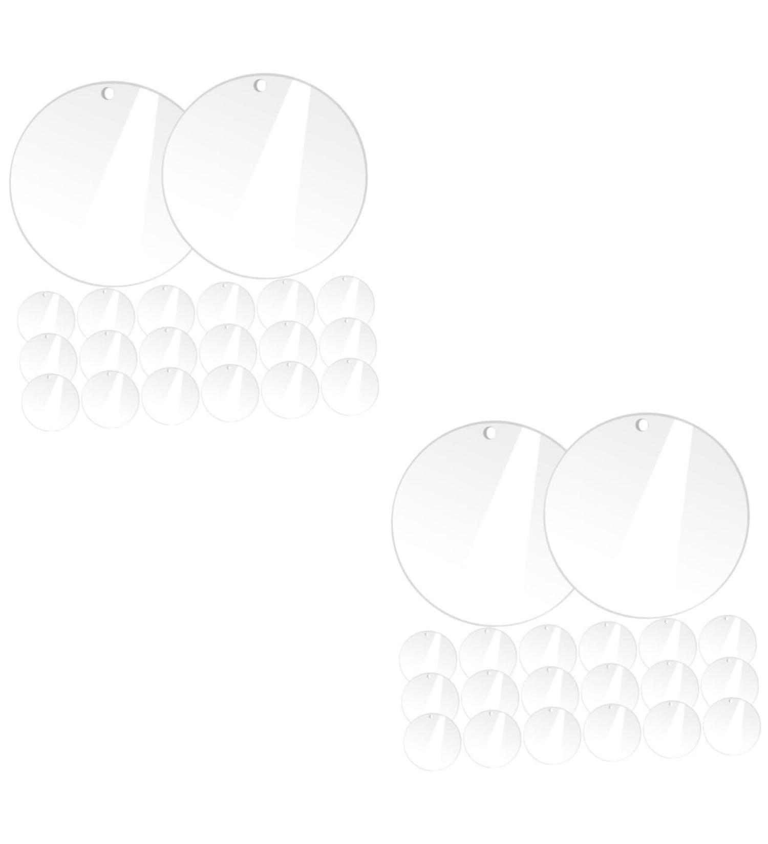 VILLCASE 40 Pcs Acrylic Round Sheet Cake Pan Acrylic Blanks Sheer Panels Acrylic Blank Circle Coaster Wafer - Buy Online on GoSupps.com