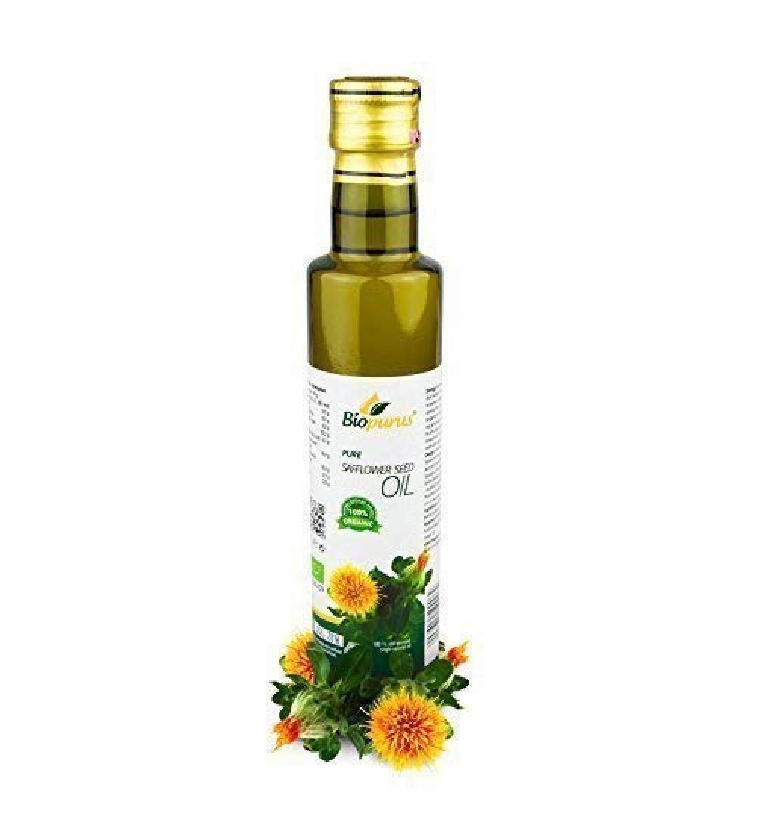 Biopurus Certified Organic Cold Pressed Safflower Seed Oil 250 ml - Buy Online on GoSupps.com
