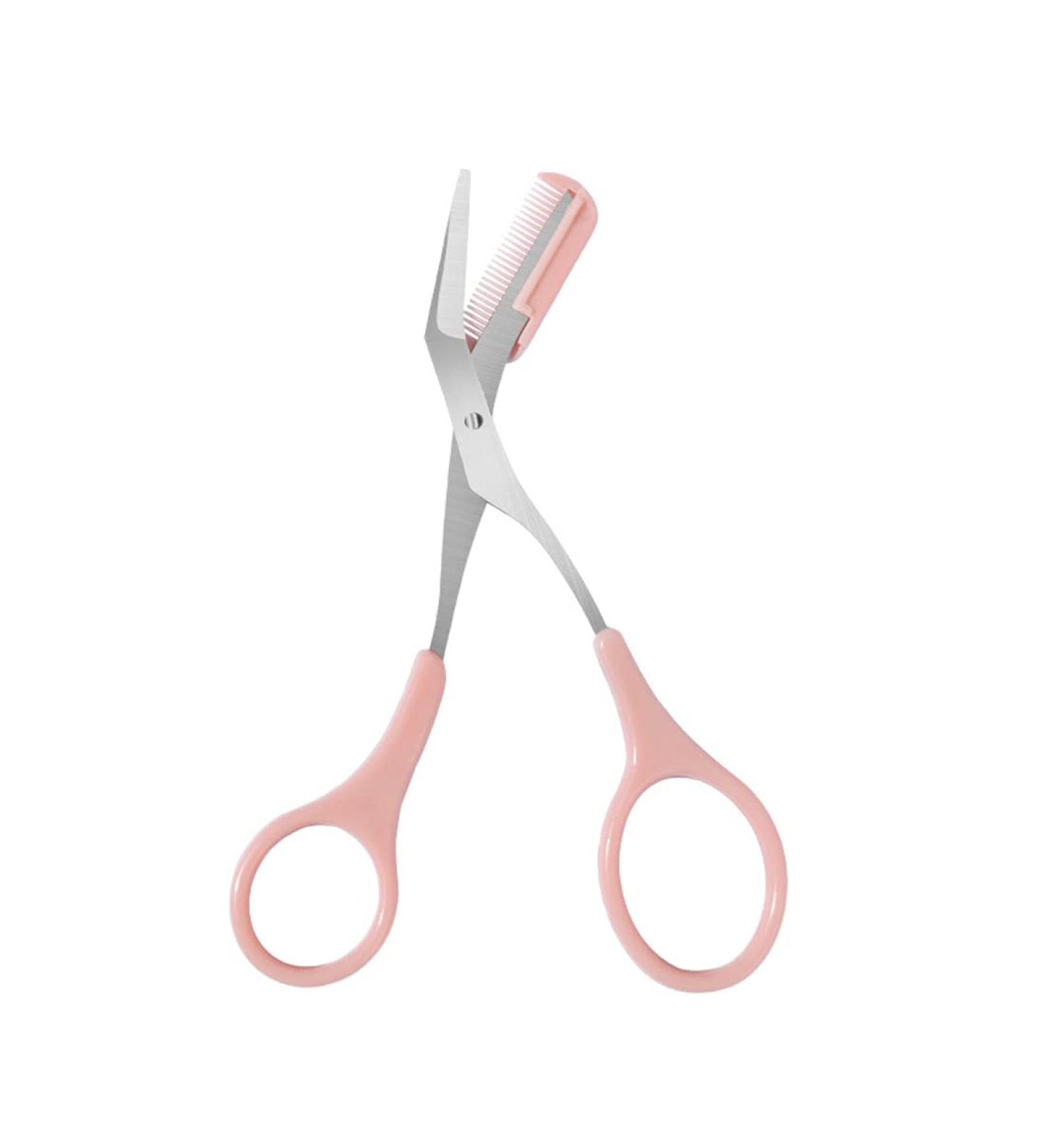 Premium Eyebrow Scissors Set with Comb - Pink Eyebrow Grooming Kit for Women & Men | Precision Scissors & Comb for Perfect Eyebrows - Buy Online on GoSupps.com