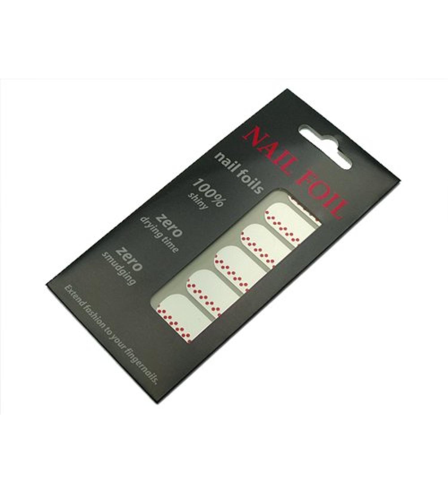 Self -adhesive nail film Red Sidedots