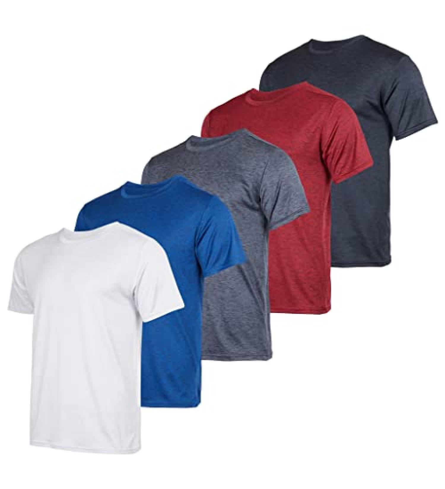 5 Pack Youth Dry-Fit Moisture Wicking Active Athletic T-Shirt Set - Boys & Girls Large - Buy Online on GoSupps.com