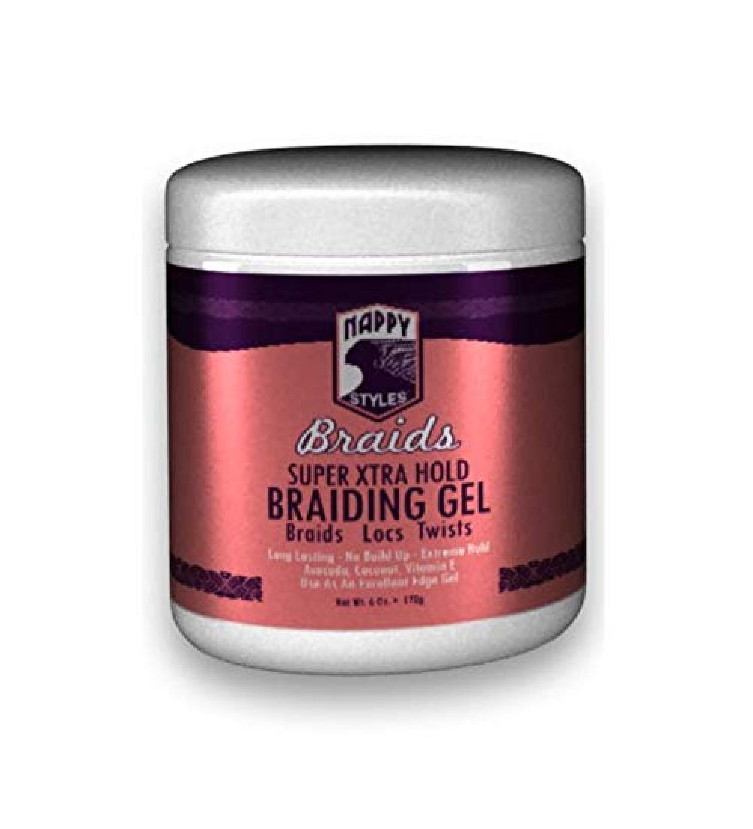 Nappy Styles Braids Braiding Gel Super Xtra Hold 6 Oz ONLY GEL