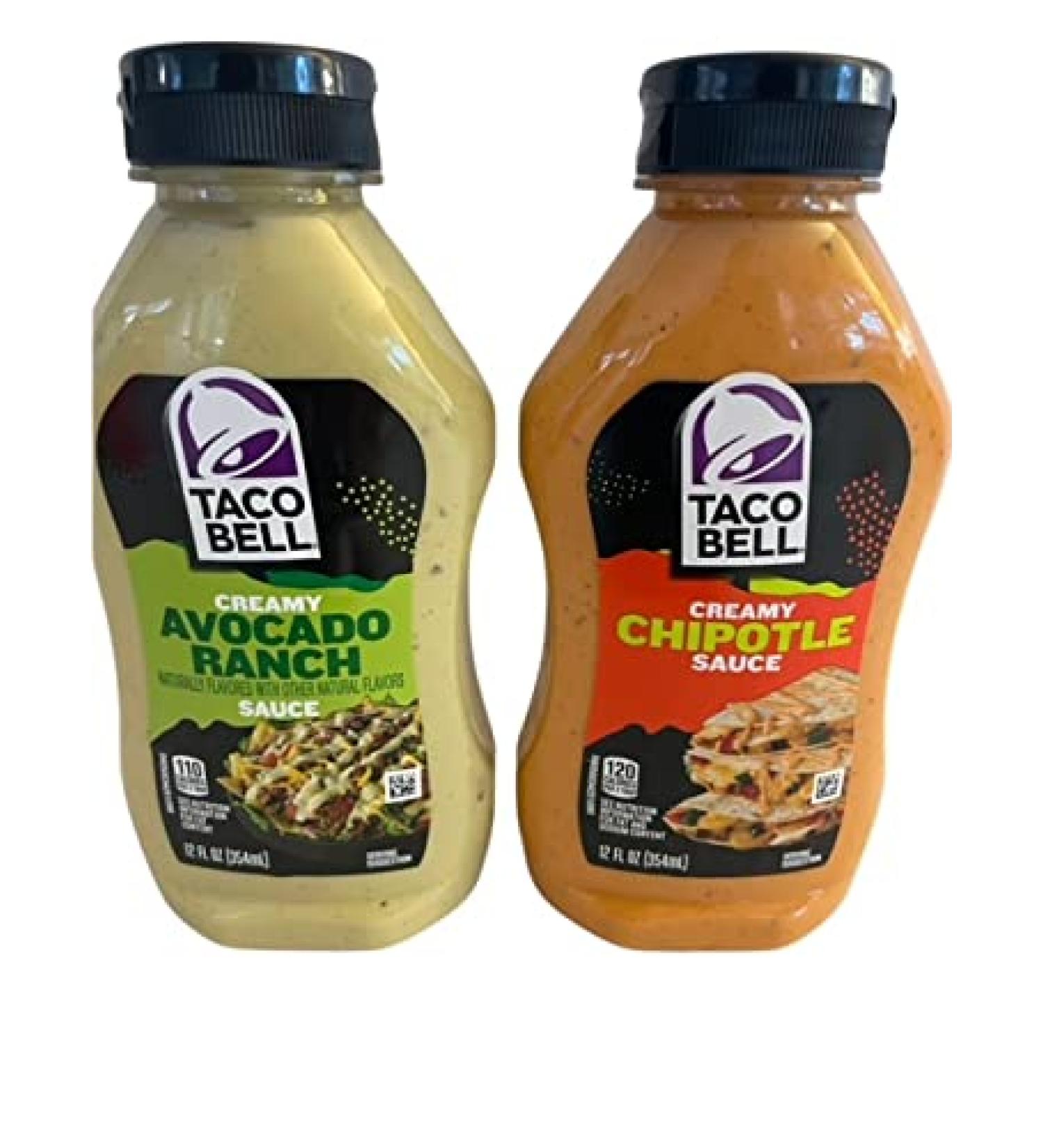 Taco Bell Creamy Avocado Ranch & Chipotle Sauce Combo Pack - 12 Fl Oz Each - Buy Online on GoSupps.com