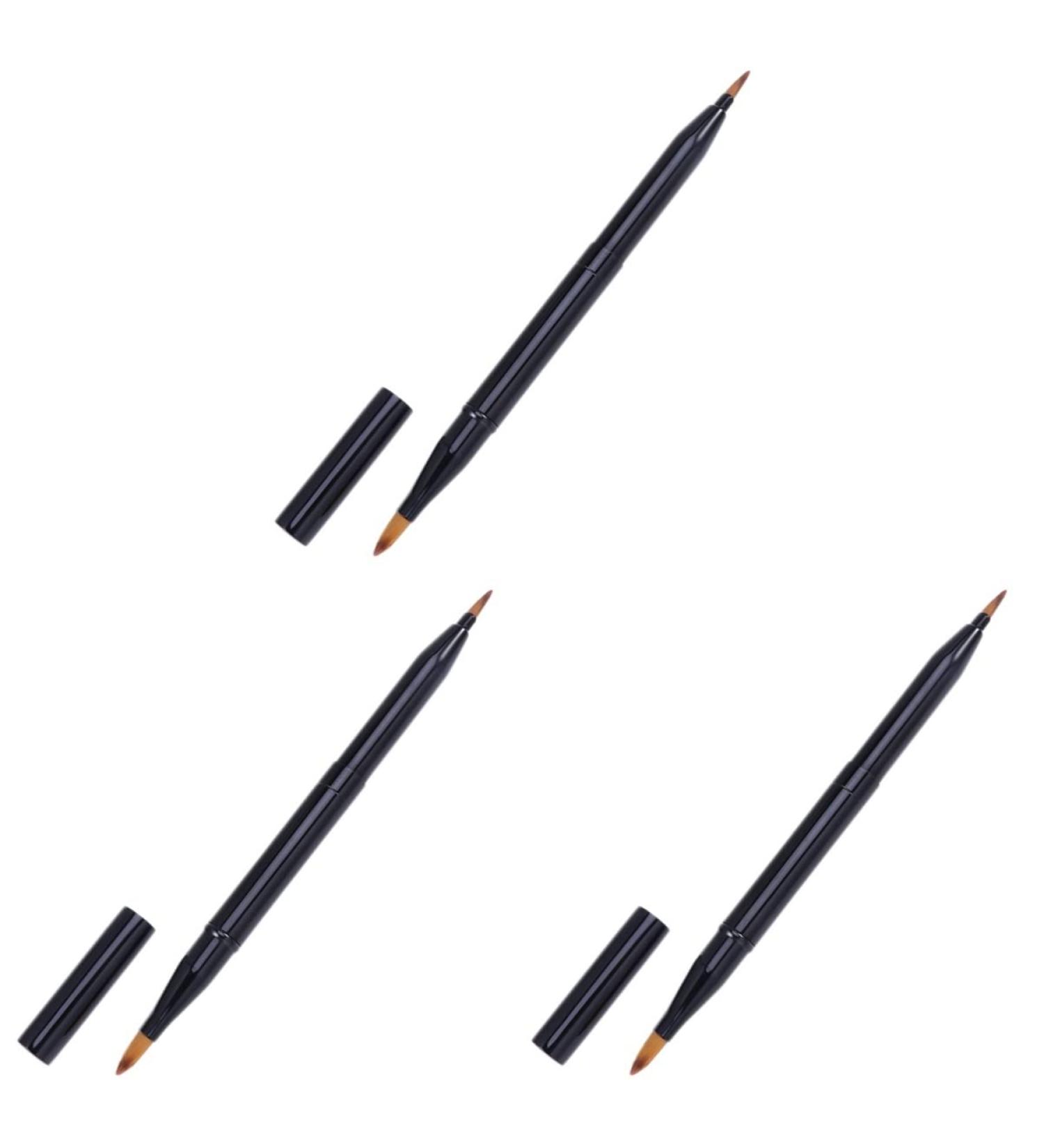 3pcs Black Lip Brush Applicator Set | Medium Lipstick Makeup Tool Kit - Perfect for Precision Application - Buy Online on GoSupps.com