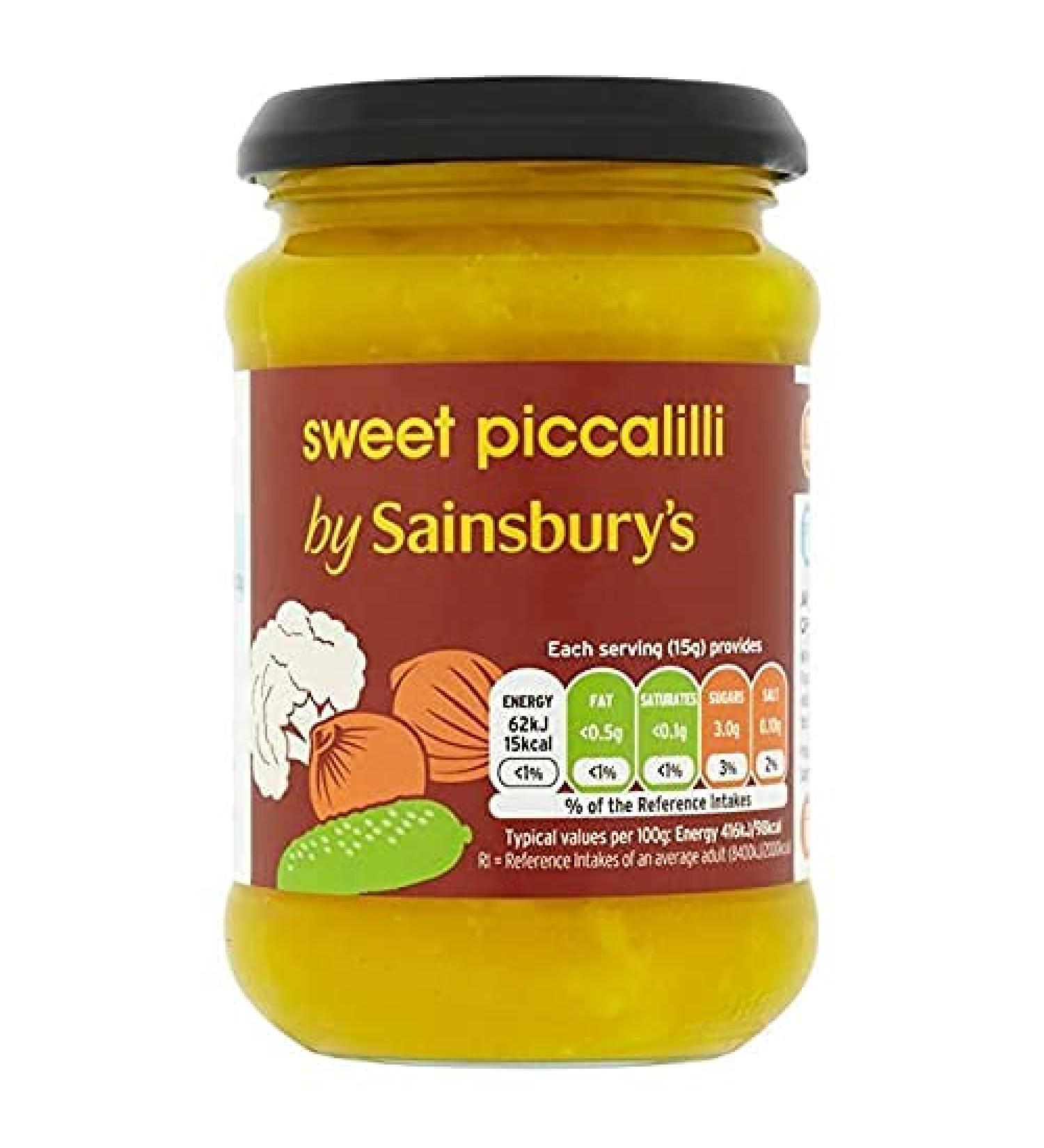 Sainsbury's Sweet Piccalilli 295g - Delicious Sweet Pickle with Cauliflower Onions & Cucumber | Shop Internationally - Buy Online on GoSupps.com