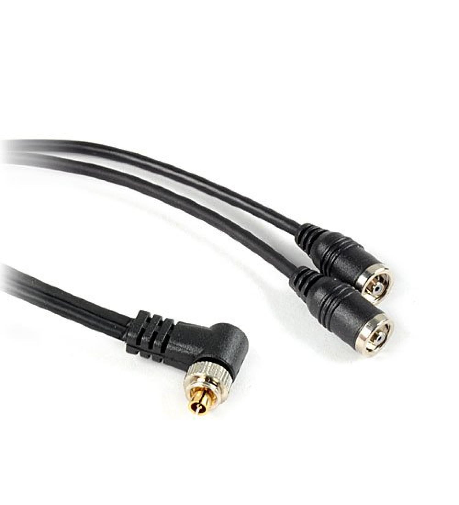 DSLRKIT Flash PC Sync Splitter Cable - 1 Male to 2 Female Socket with Screw Lock - Buy Online on GoSupps.com