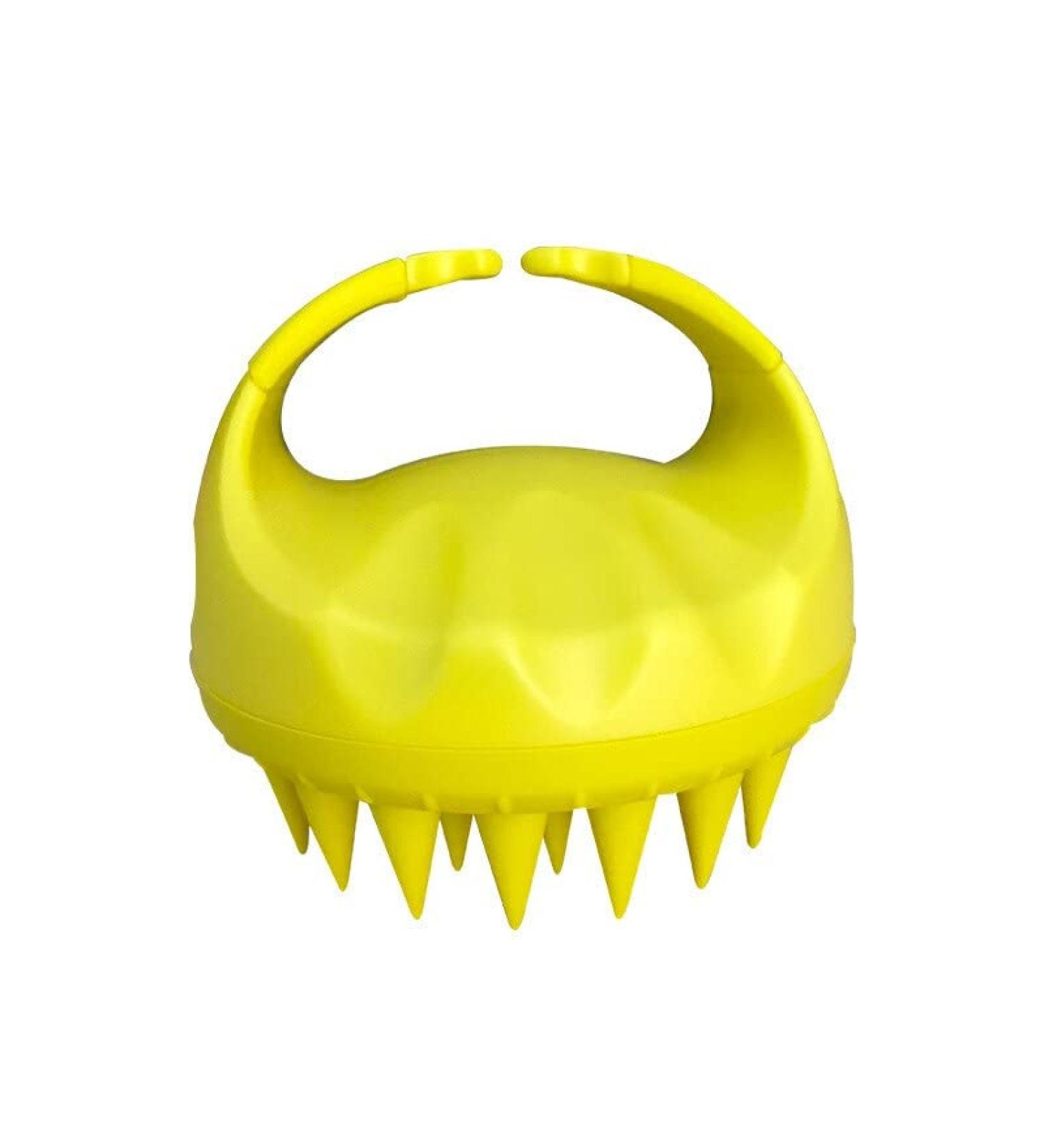 Buy Red & Yellow Silicone Scalp Massager Brush - Shampoo & Hair Spa Comb for Slimming Massage | International Shipping Available - Buy Online on GoSupps.com