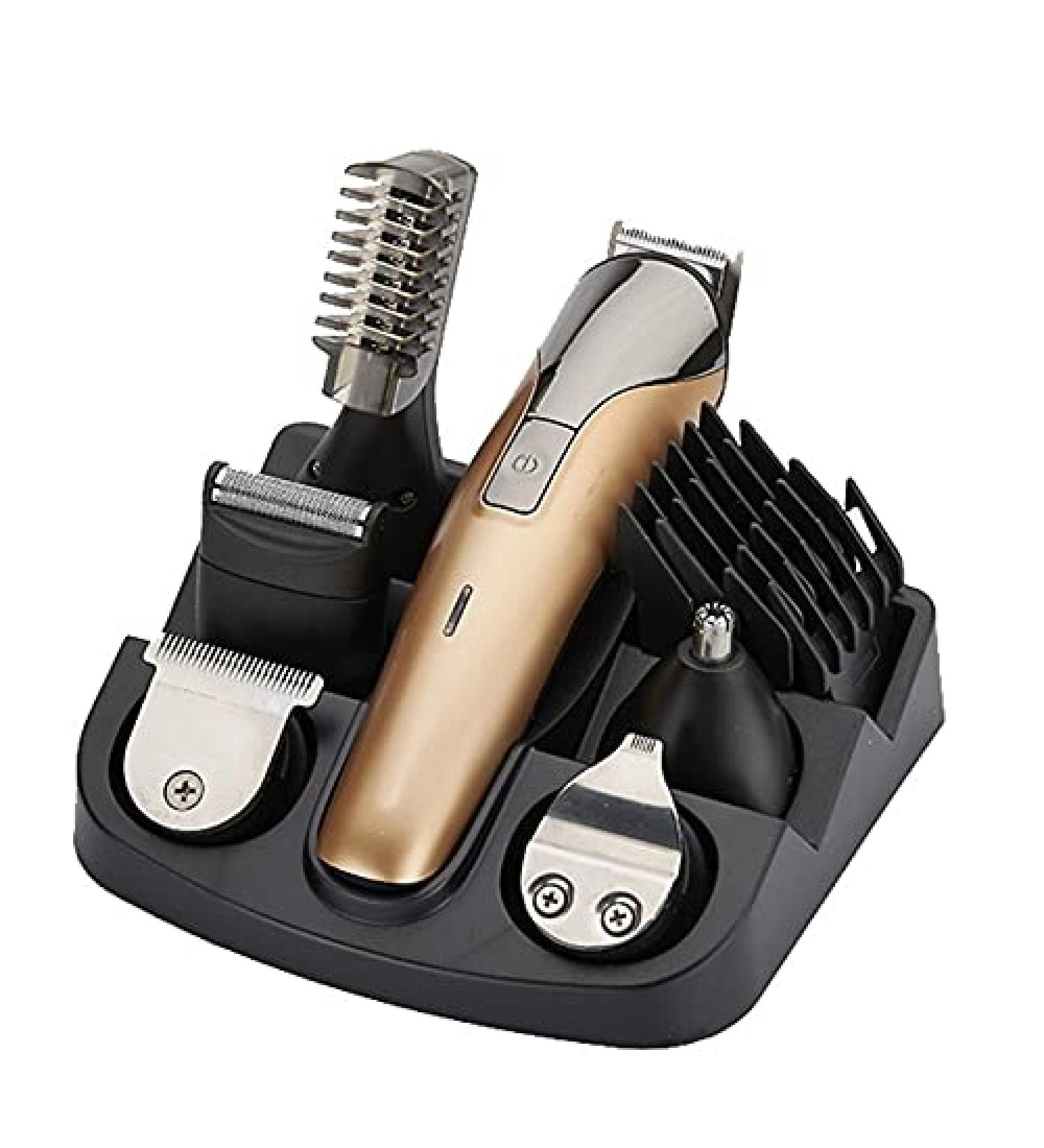 Buy Barber Scissors & 6 in 1 Hair Clipper Set for Men - Multifunctional Rechargeable Gold Styling Tools - Buy Online on GoSupps.com