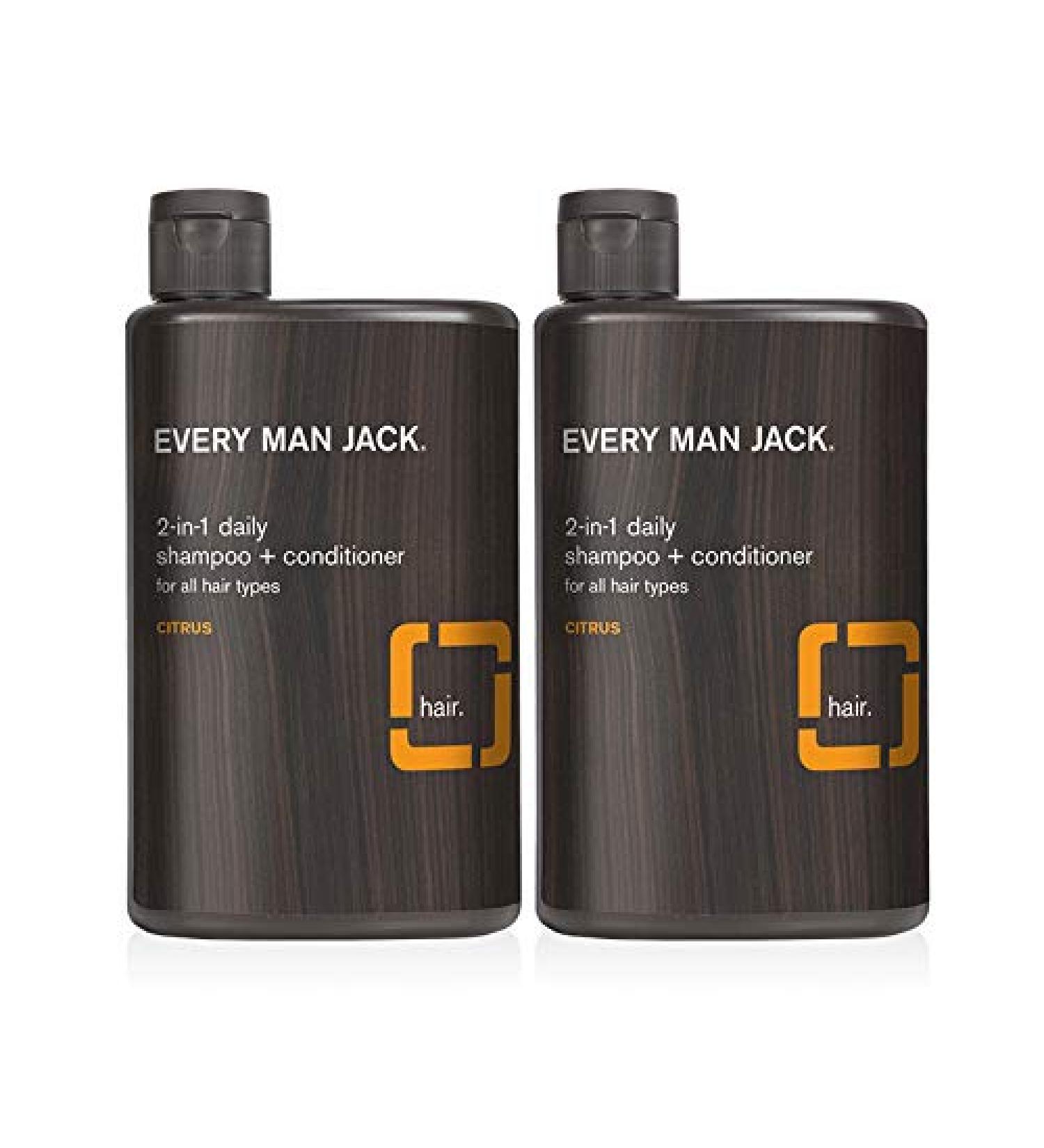 Every Man Jack Citrus 2-in-1 Shampoo + Conditioner Twin Pack - 27oz - Buy Online on GoSupps.com
