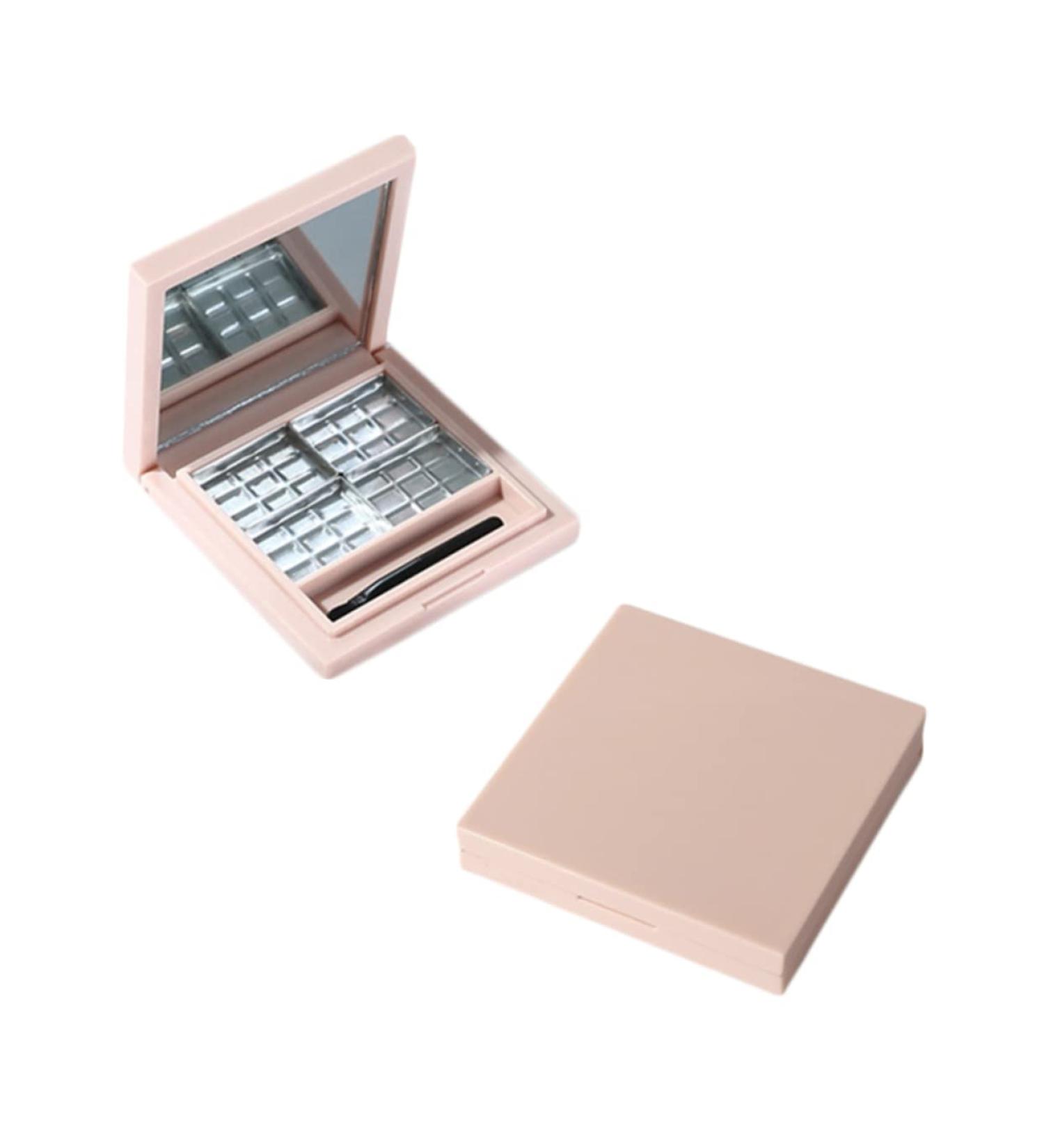 Shop 2pcs Empty Eyeshadow Dish & Cosmetic Case | Pink Square Palette for Cosmetics - International Shipping Available - Buy Online on GoSupps.com