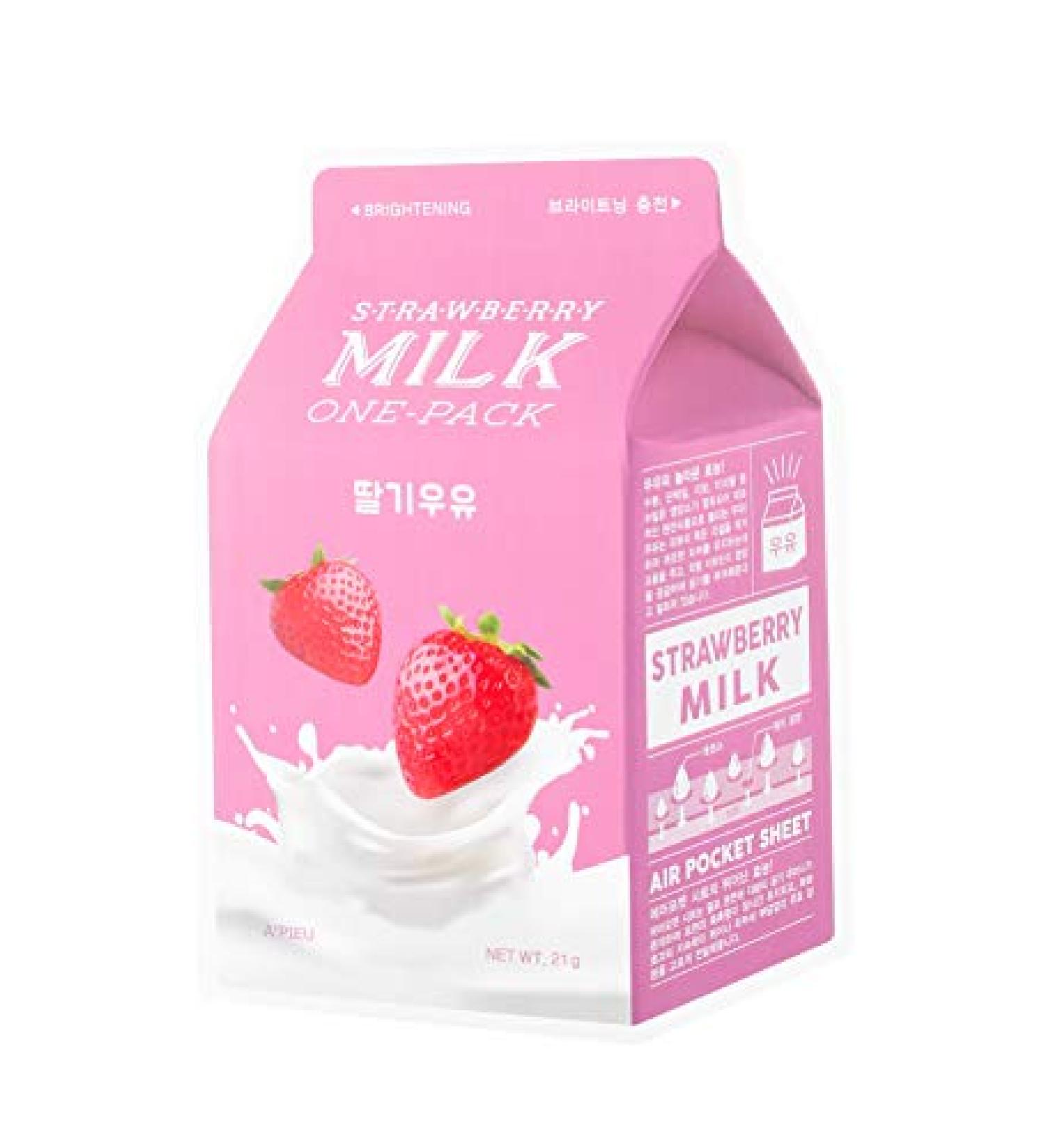 A'PIEU APIEU Strawberry Milk OnePack Mask Sheet Mask Korea Cosmetica 1 stuk - Buy Online on GoSupps.com