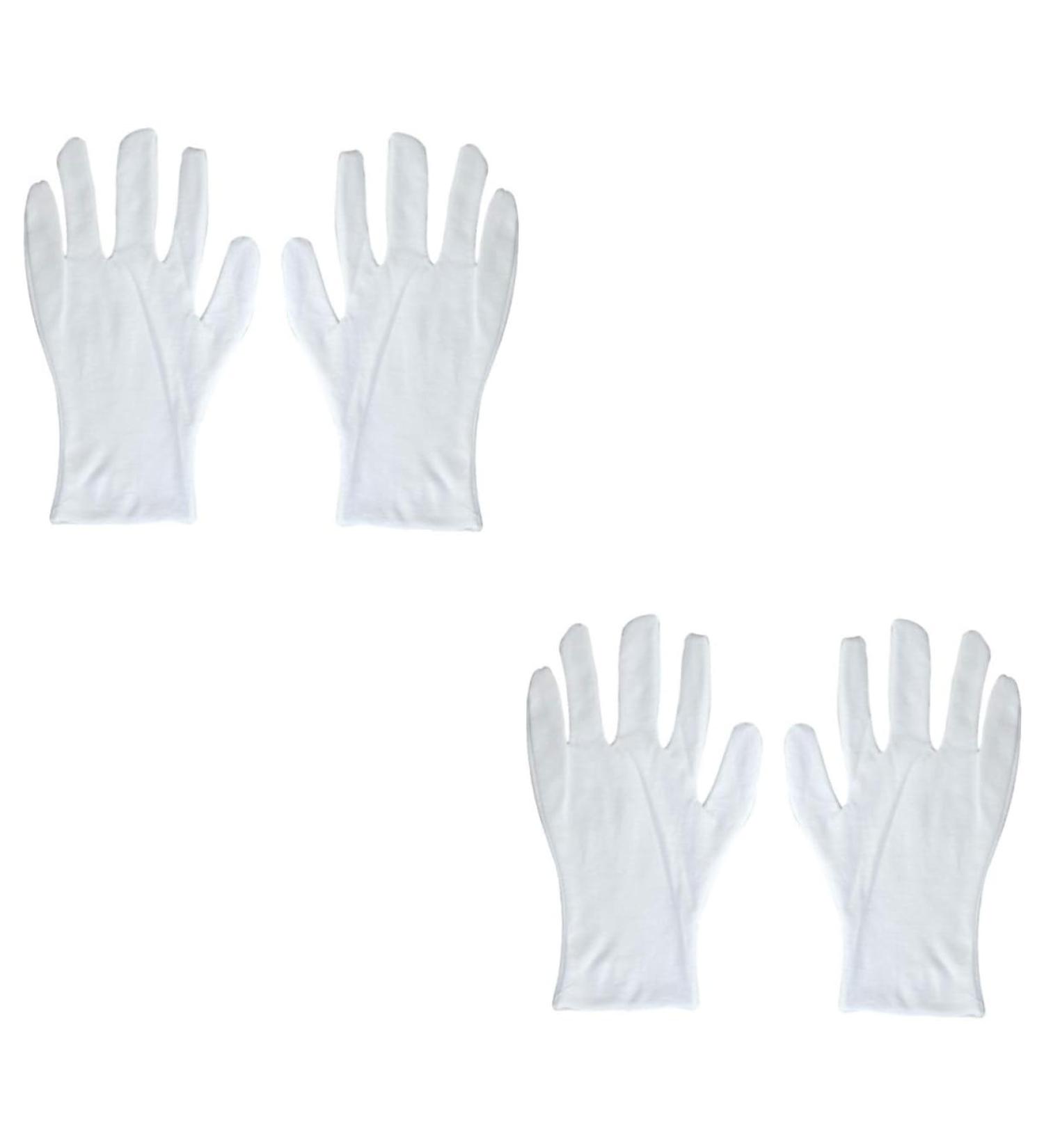 POPETPOP White Gloves 12 Pairs Factory Gloves Lengthen White Cotton Gloves Work Cotton Work Gloves - Buy Online on GoSupps.com