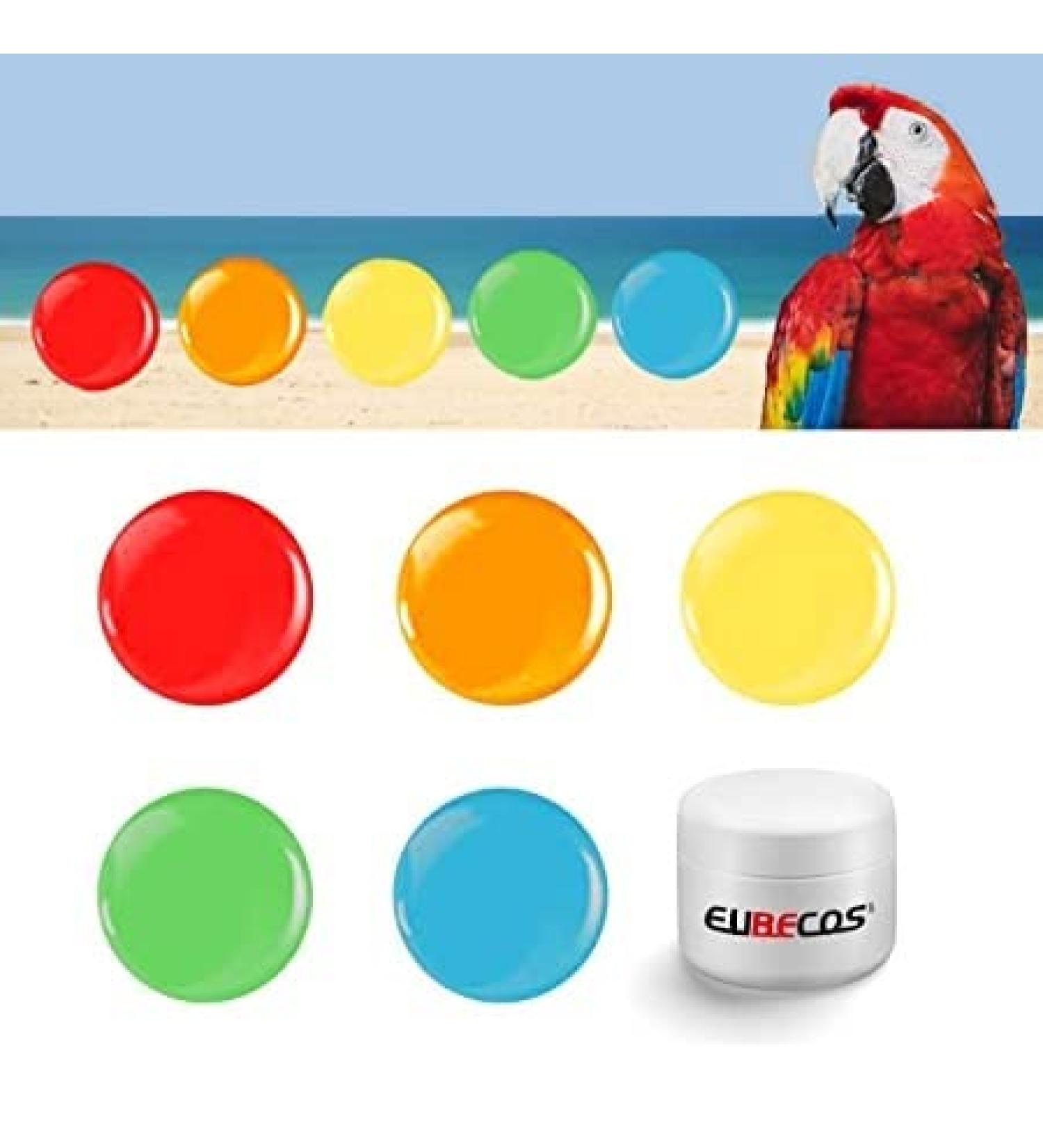 EuBeCos Tropical Parrot Wetlook Color Gel Set - Studio Quality Made in Germany | Special Offer - 5 x 5 ml - Buy Online on GoSupps.com