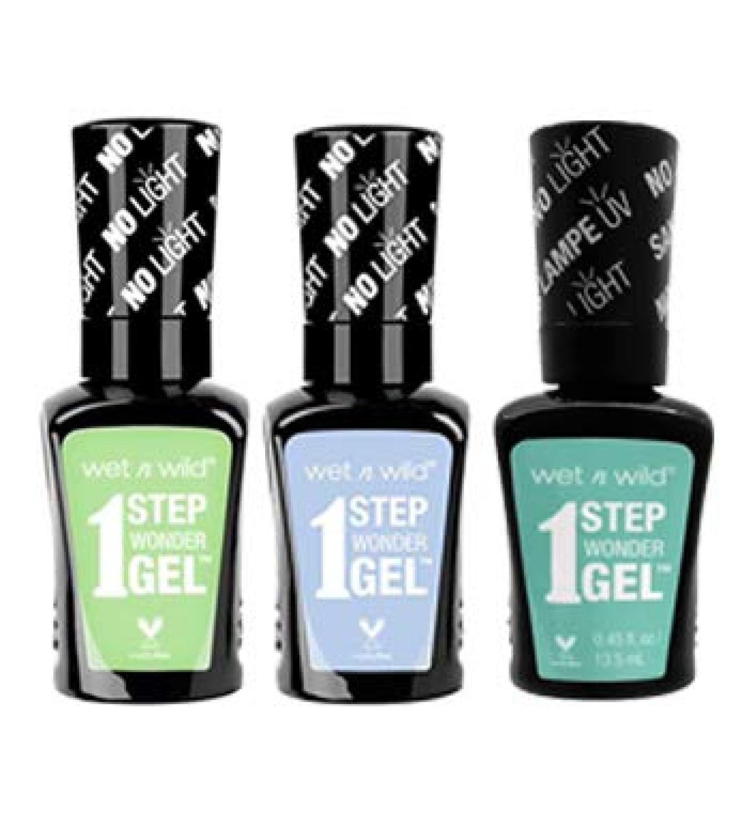 Wet n Wild 1 Step Wonder Nail color Gel 3-pc bundle (704A 729A 731A)