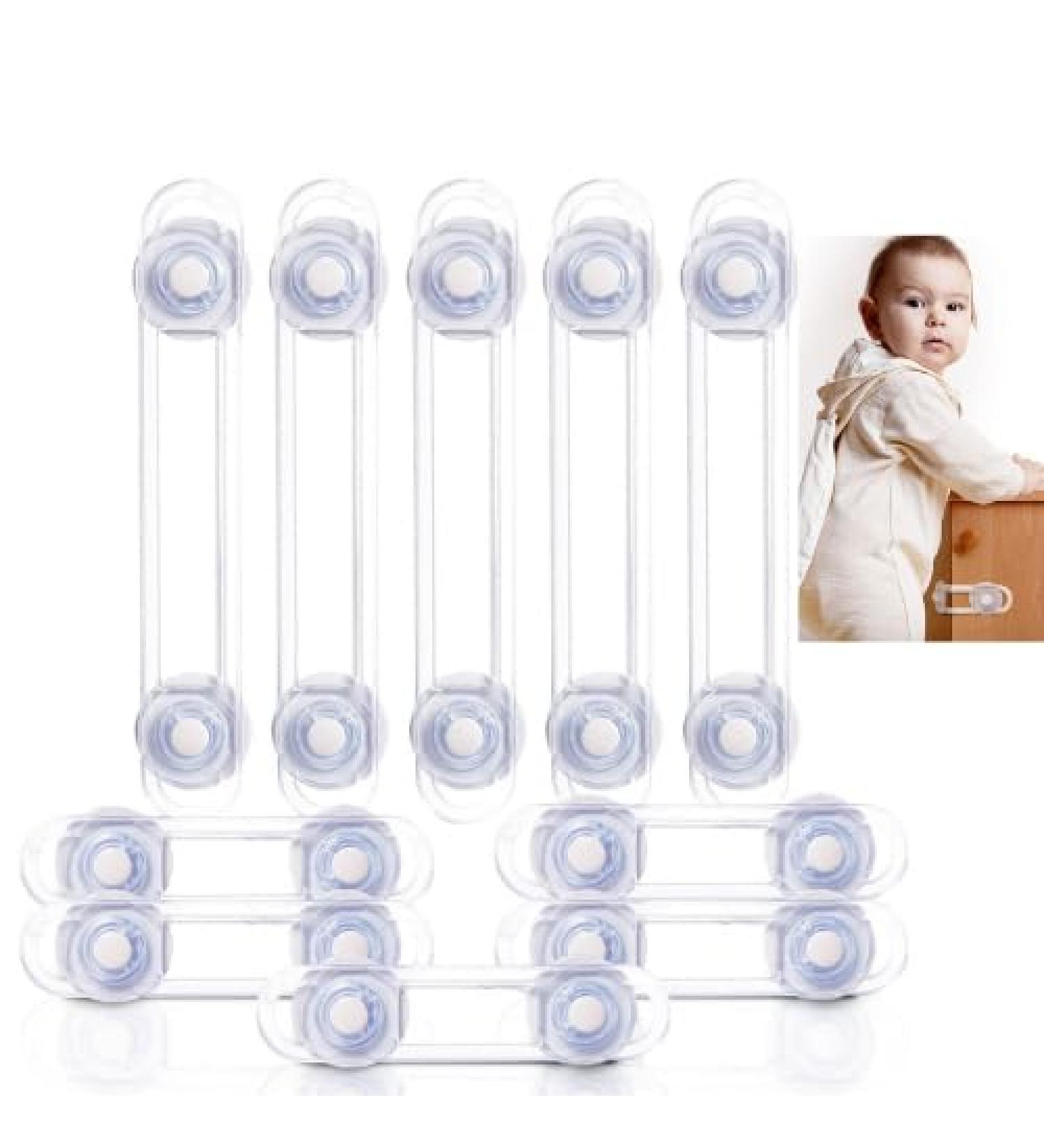 10-Piece Child Lock Set - Secure Cabinets & Drawers for Baby - Easy Adhesive Installation - No Drilling Needed - Buy Online on GoSupps.com