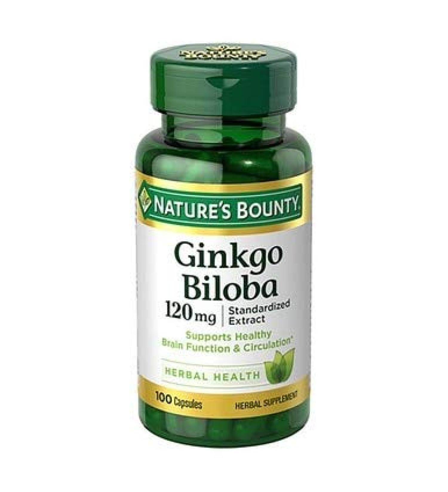 Nature's Bounty Ginkgo Biloba Capsule 120 mg 100 ea 100 Count (Pack of 1)