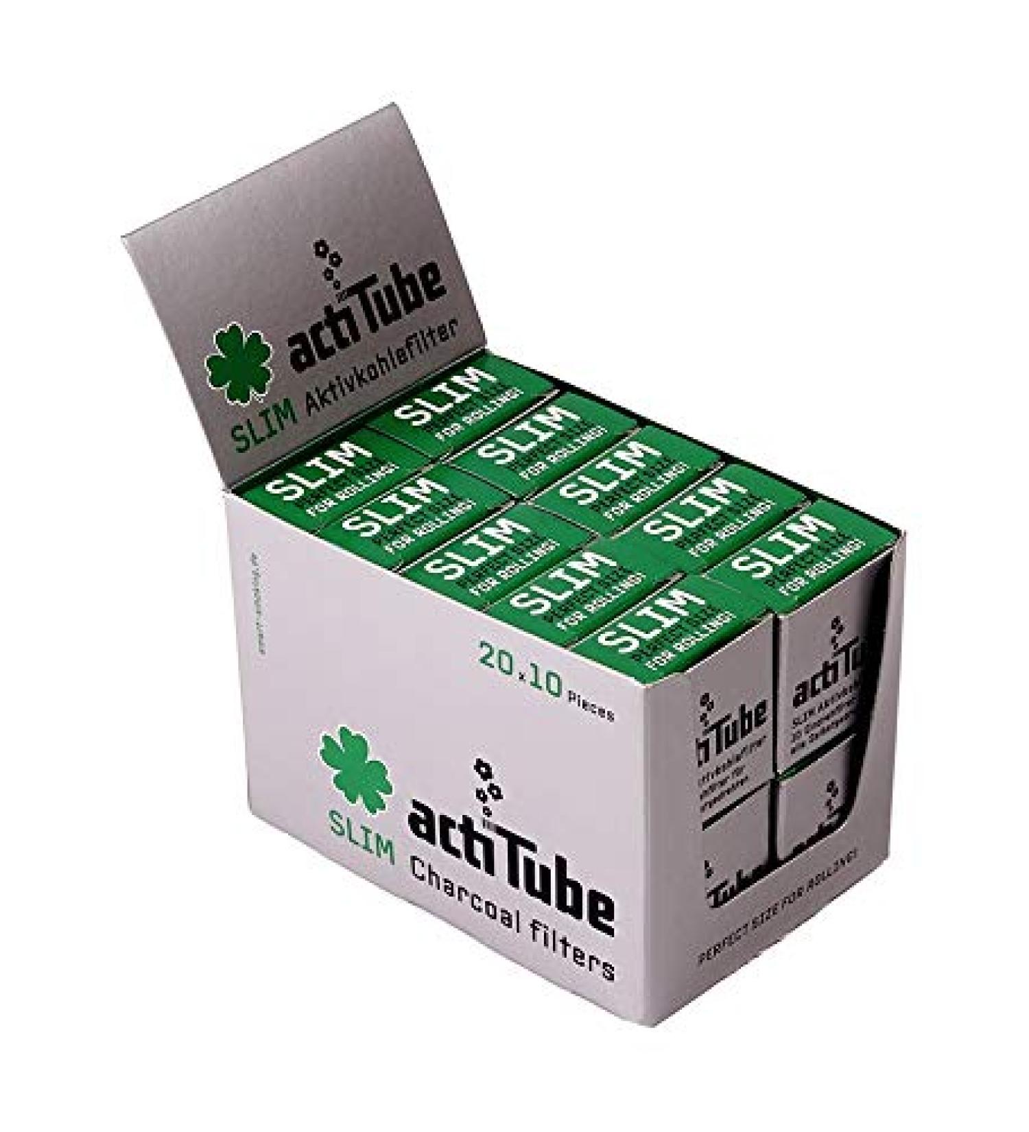 actiTube Slim Activated Carbon Filters - Compact Travel Format (40 Filters) for Pure Smoking Experience - International Shipping Available - Buy Online on GoSupps.com