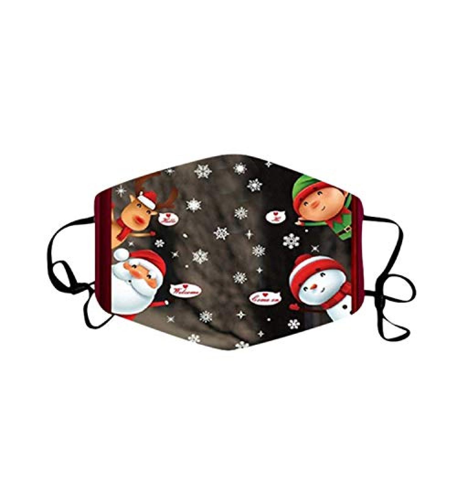 1 Pieces Adults Protect_Cover_Mask Washable Reusable Christmas Print With Filter Pocket Adjustable Earloops (G) - Buy Online on GoSupps.com