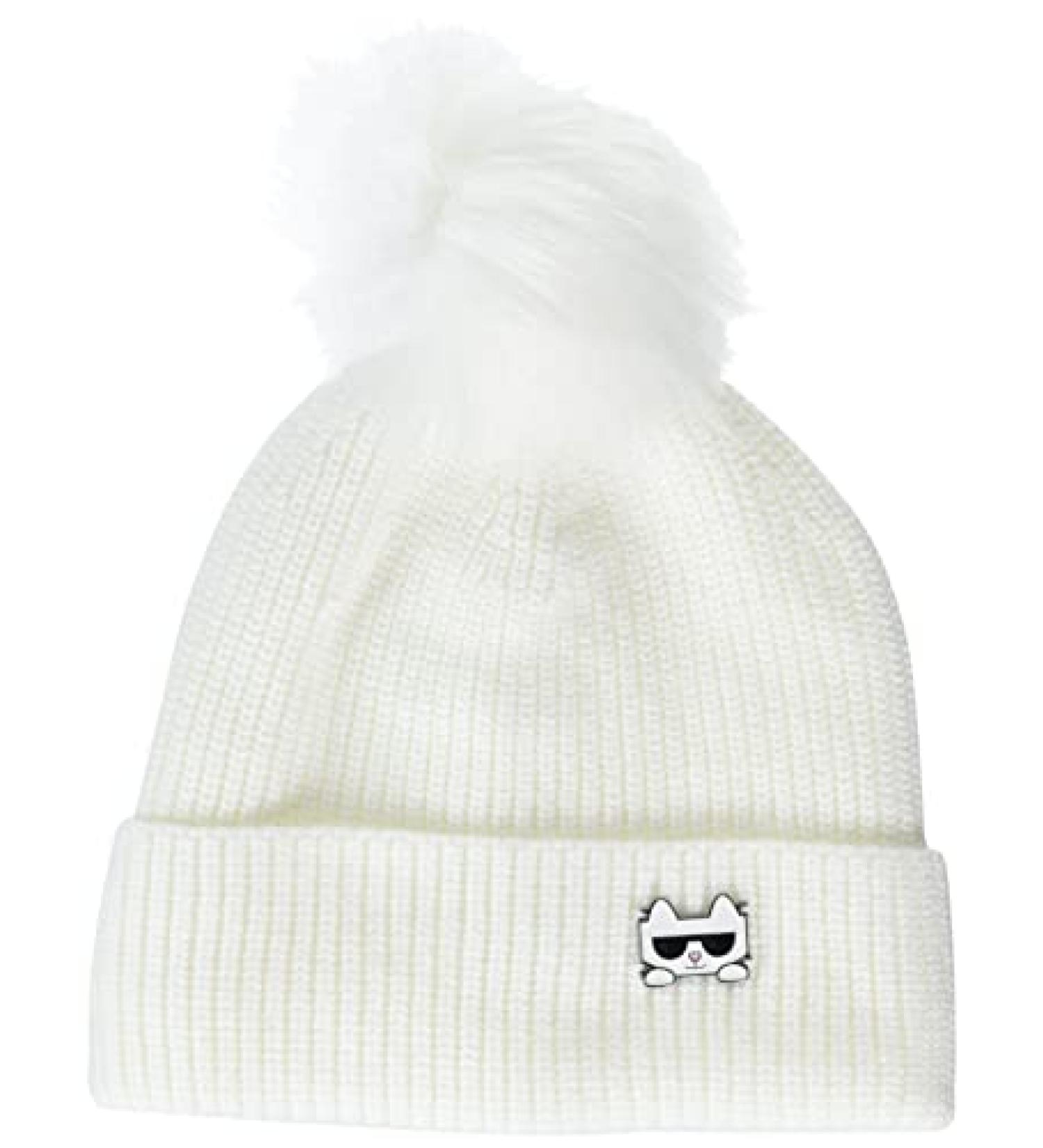 Karl Lagerfeld Paris Women's Soft Basic Everyday Essential Accessories Hat One Size Ivory
